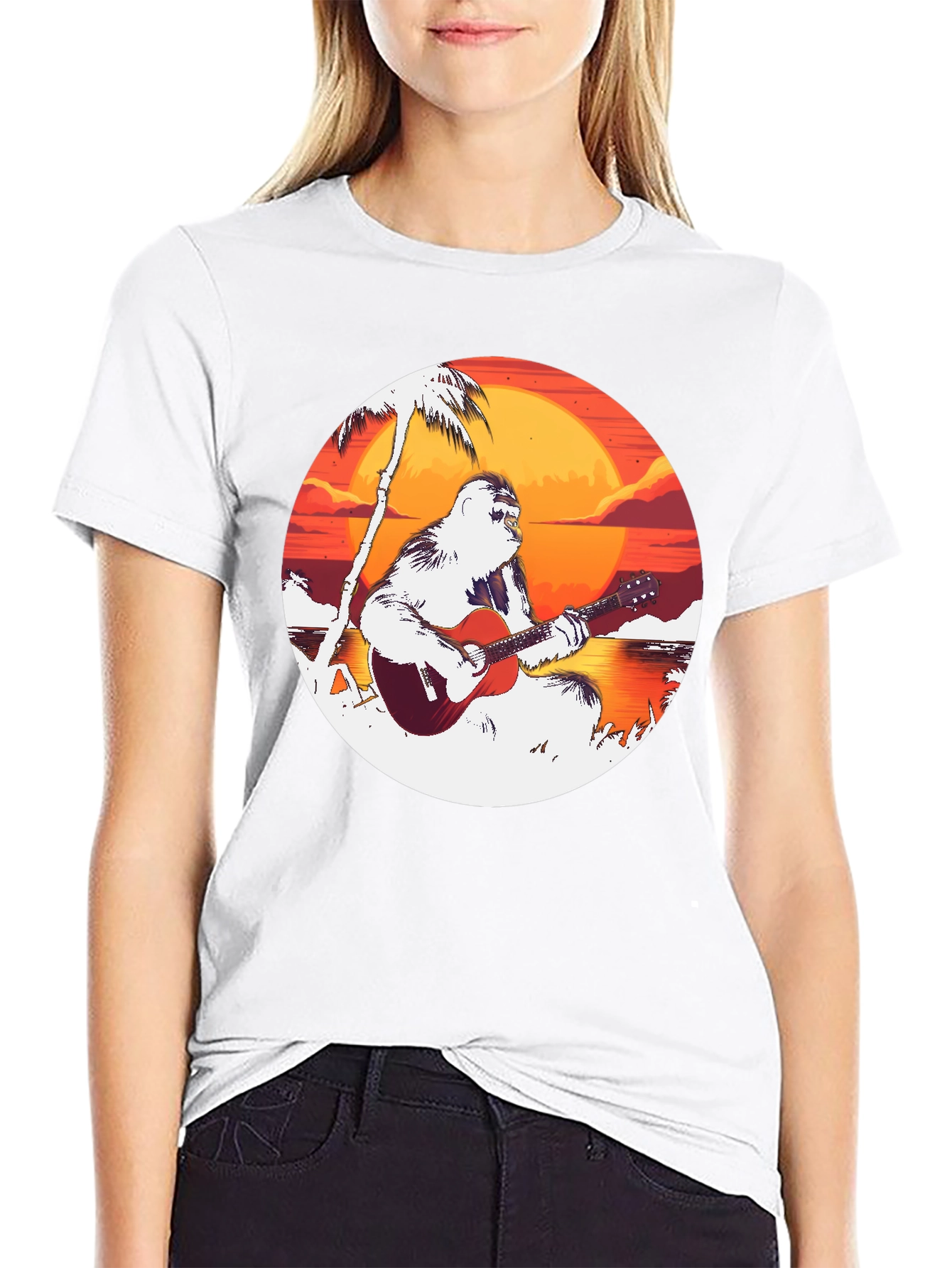 Ape Guitar Sunset Black Tee