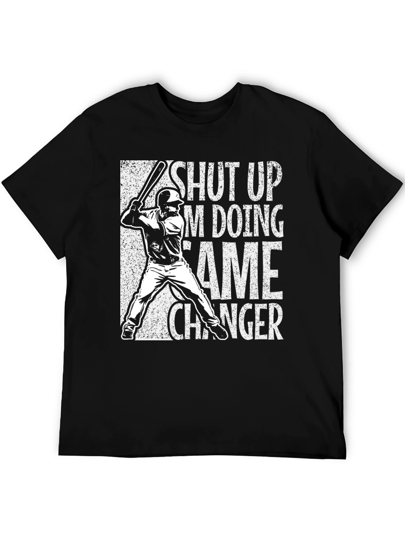 Baseball Game Changer Graphic Tee - Black Cotton Blend