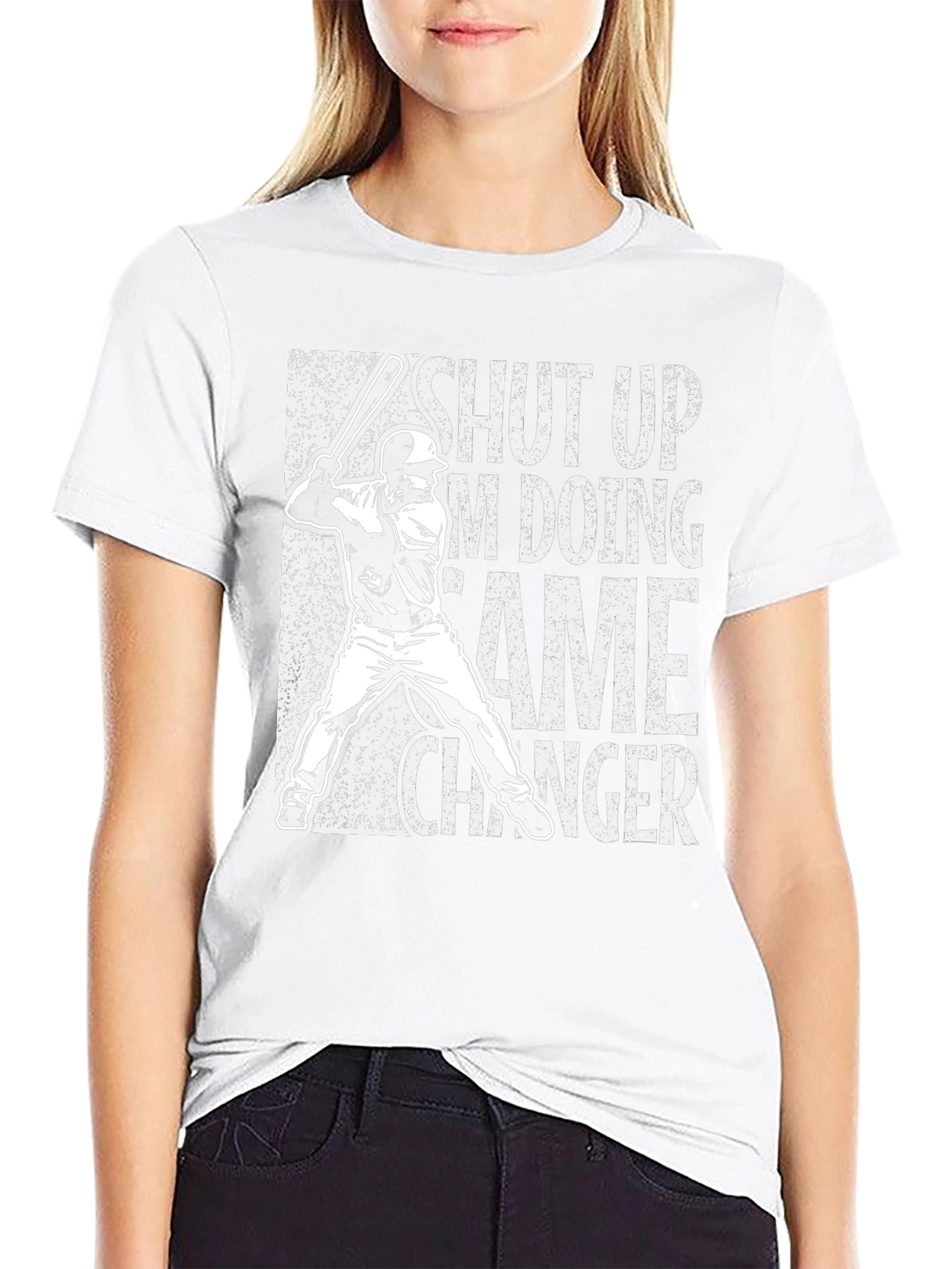 Baseball Game Changer Graphic Tee - Black Cotton Blend