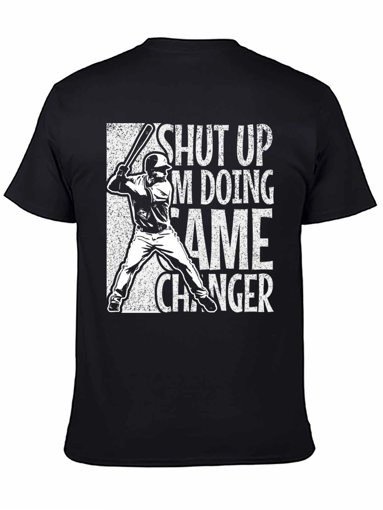 Baseball Game Changer Graphic Tee - Black Cotton Blend