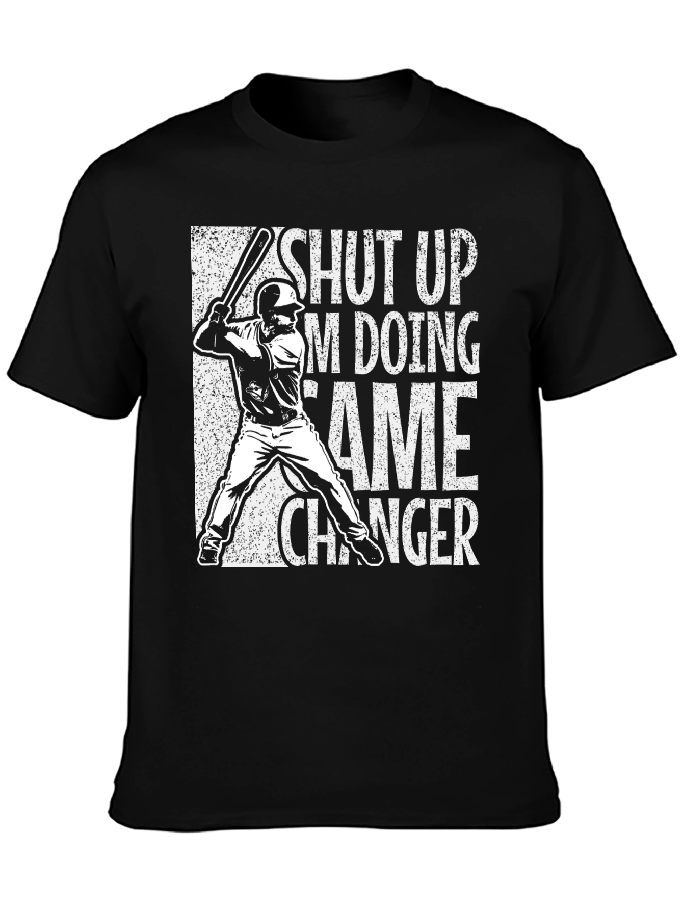 Baseball Game Changer Graphic Tee - Black Cotton Blend