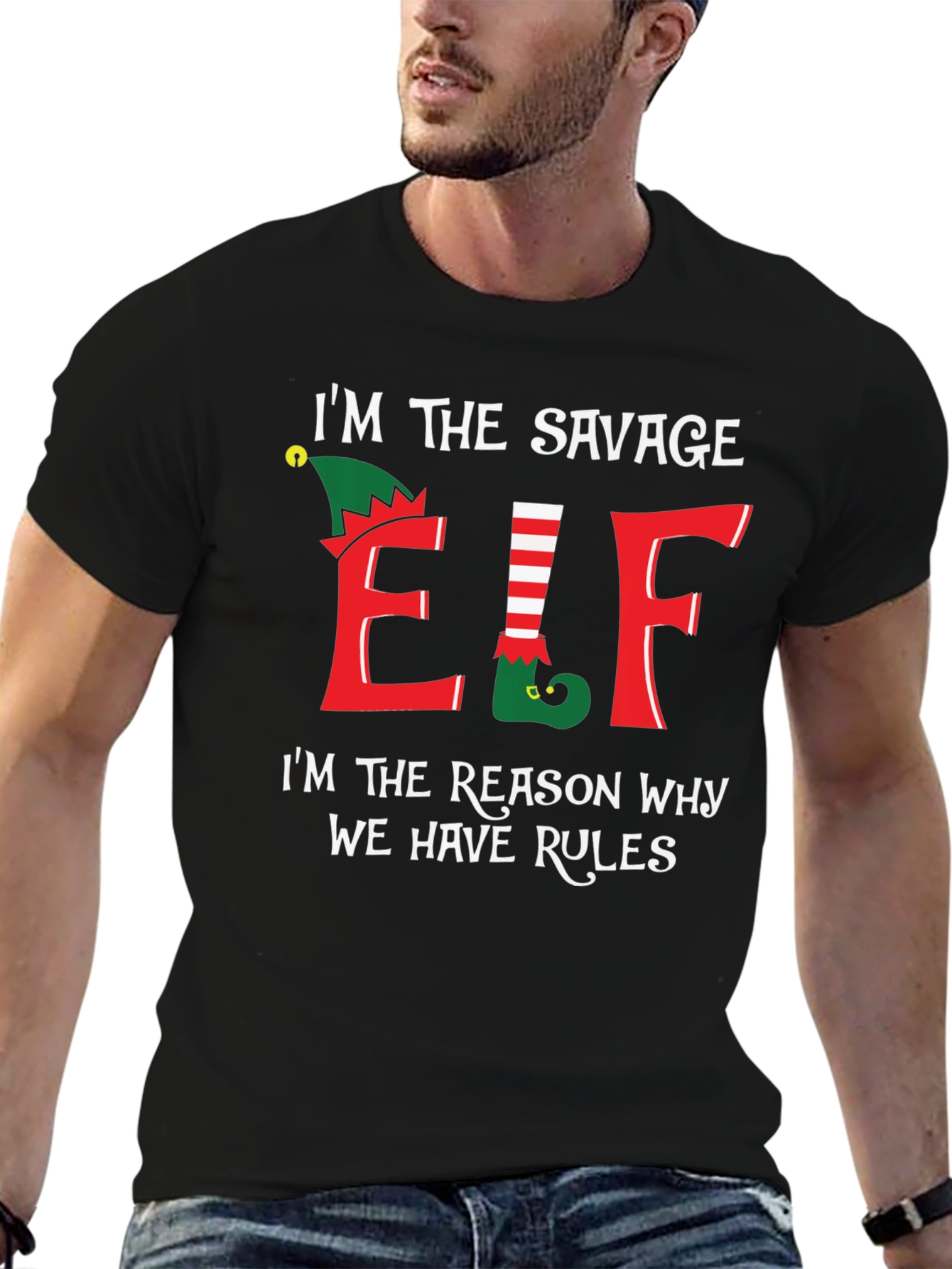 Savage Elf T-Shirt Christmas Holiday Tee