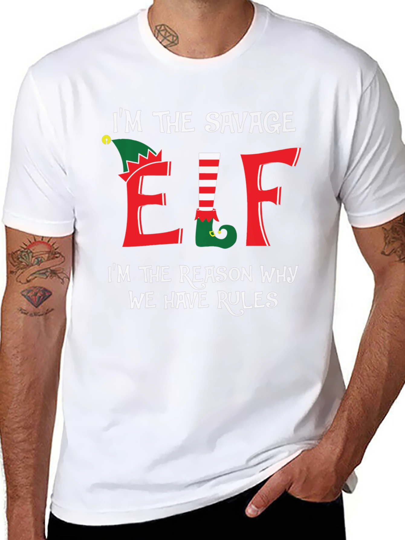Savage Elf T-Shirt Christmas Holiday Tee
