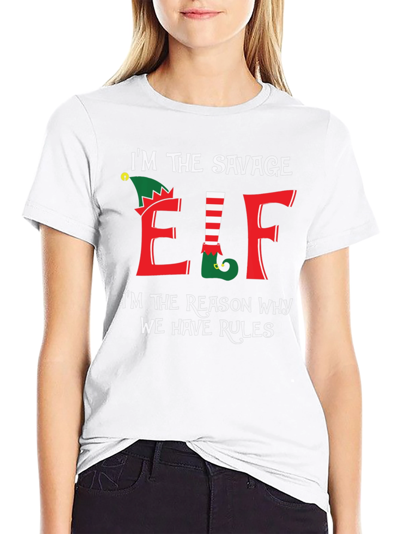 Savage Elf T-Shirt Christmas Holiday Tee