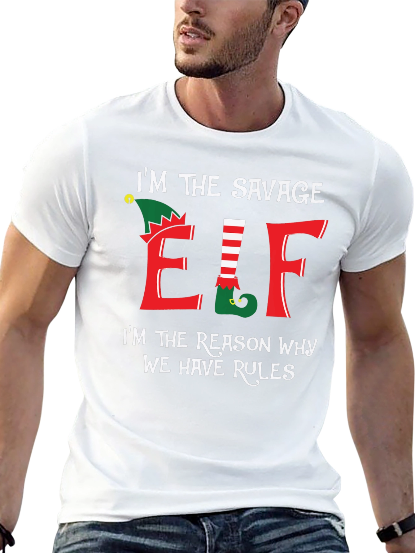 Savage Elf T-Shirt Christmas Holiday Tee