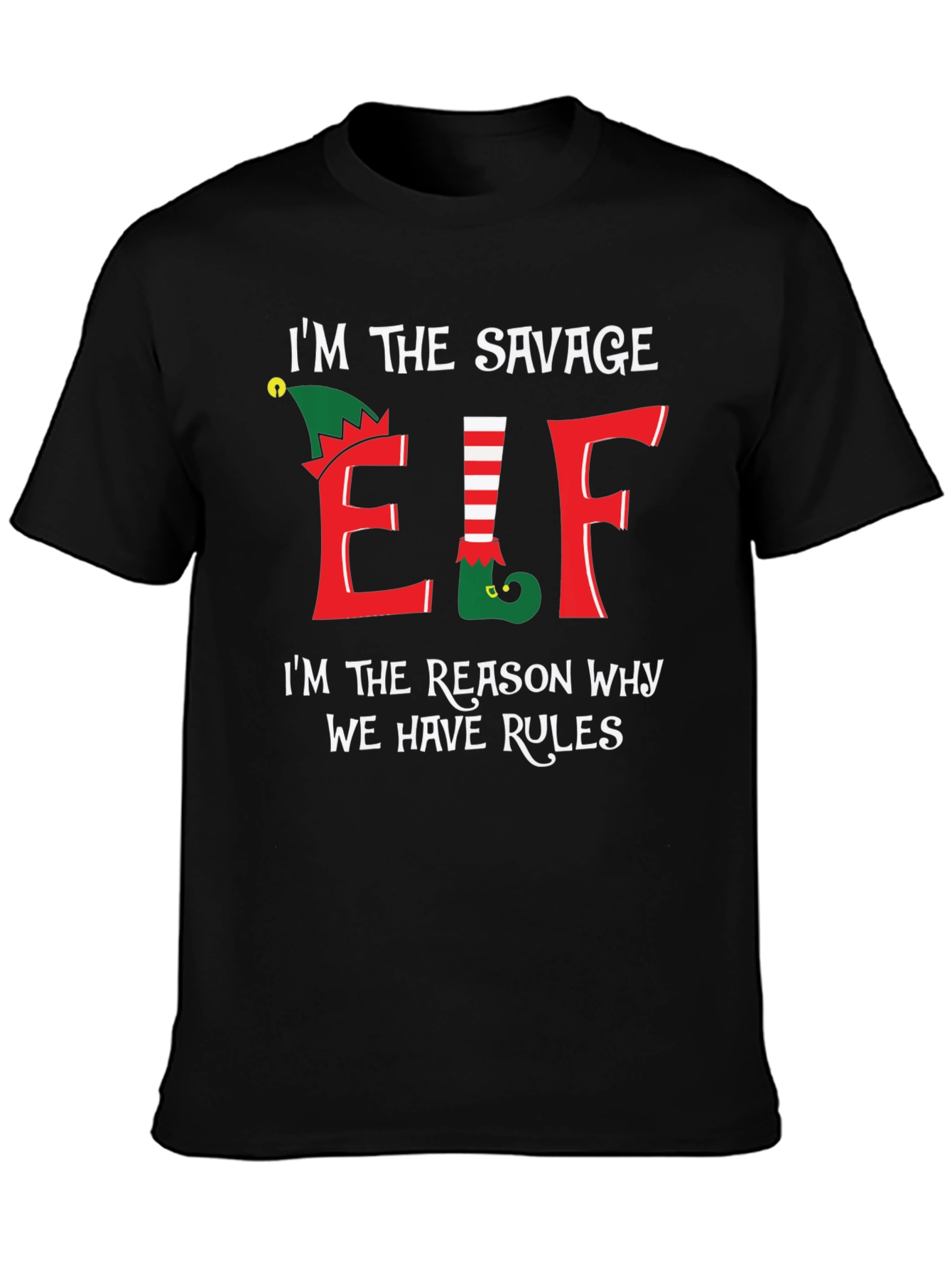 Savage Elf T-Shirt Christmas Holiday Tee