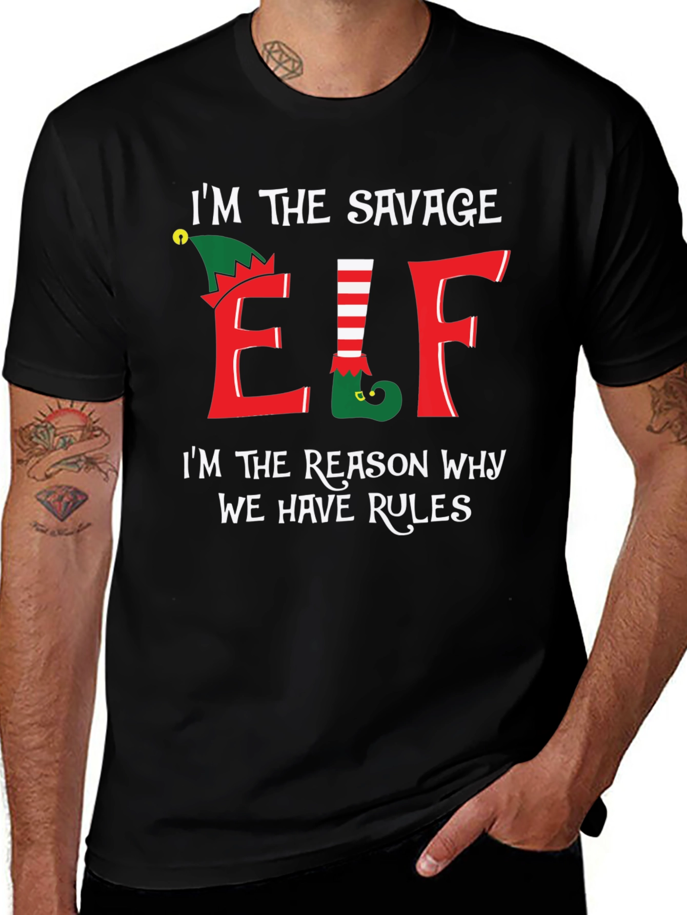 Savage Elf T-Shirt Christmas Holiday Tee
