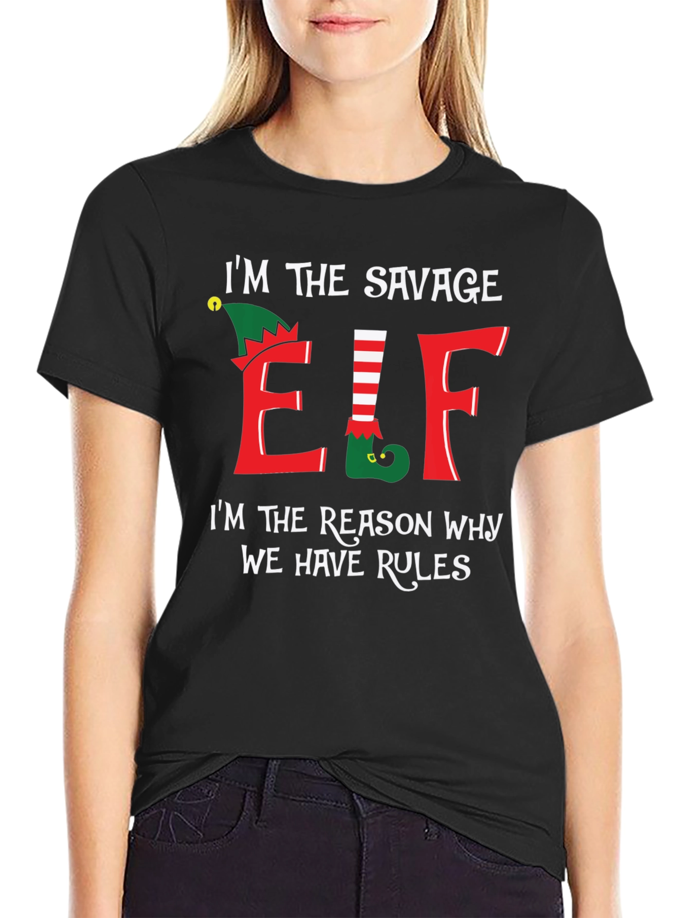 Savage Elf T-Shirt Christmas Holiday Tee
