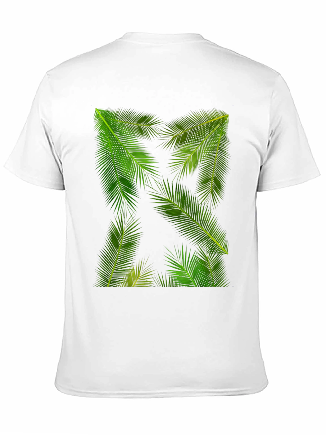 Tropical Palm Leaf Print Black T-Shirt