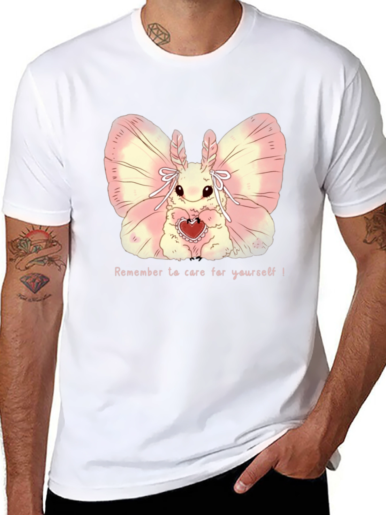 Cute Moth Heart T-Shirt - Remember to Care!
