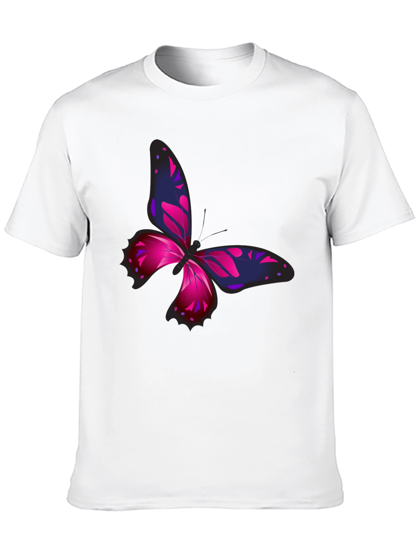 Butterfly Graphic Print Black T-Shirt