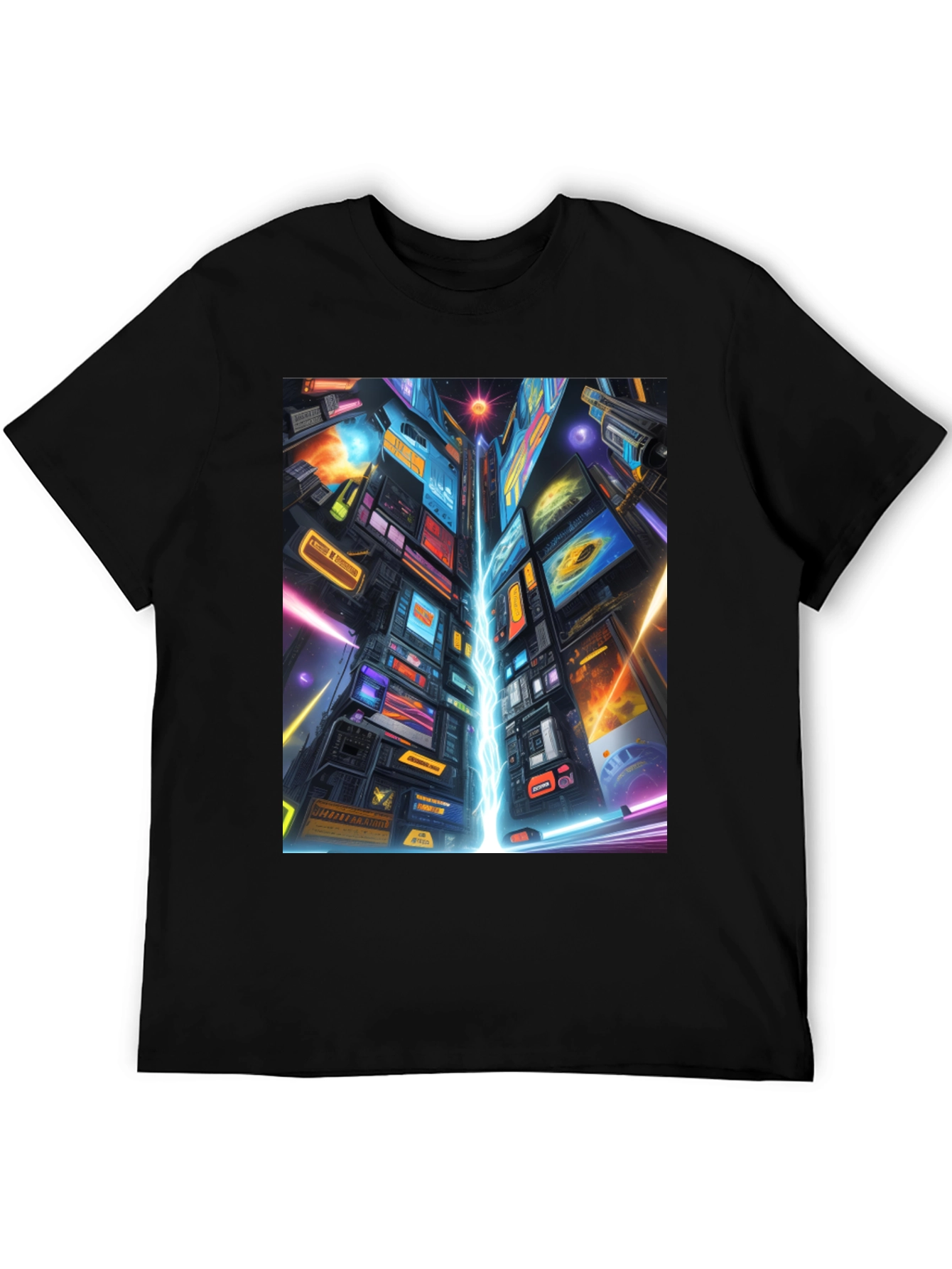 Cyberpunk Cityscape Graphic Tee