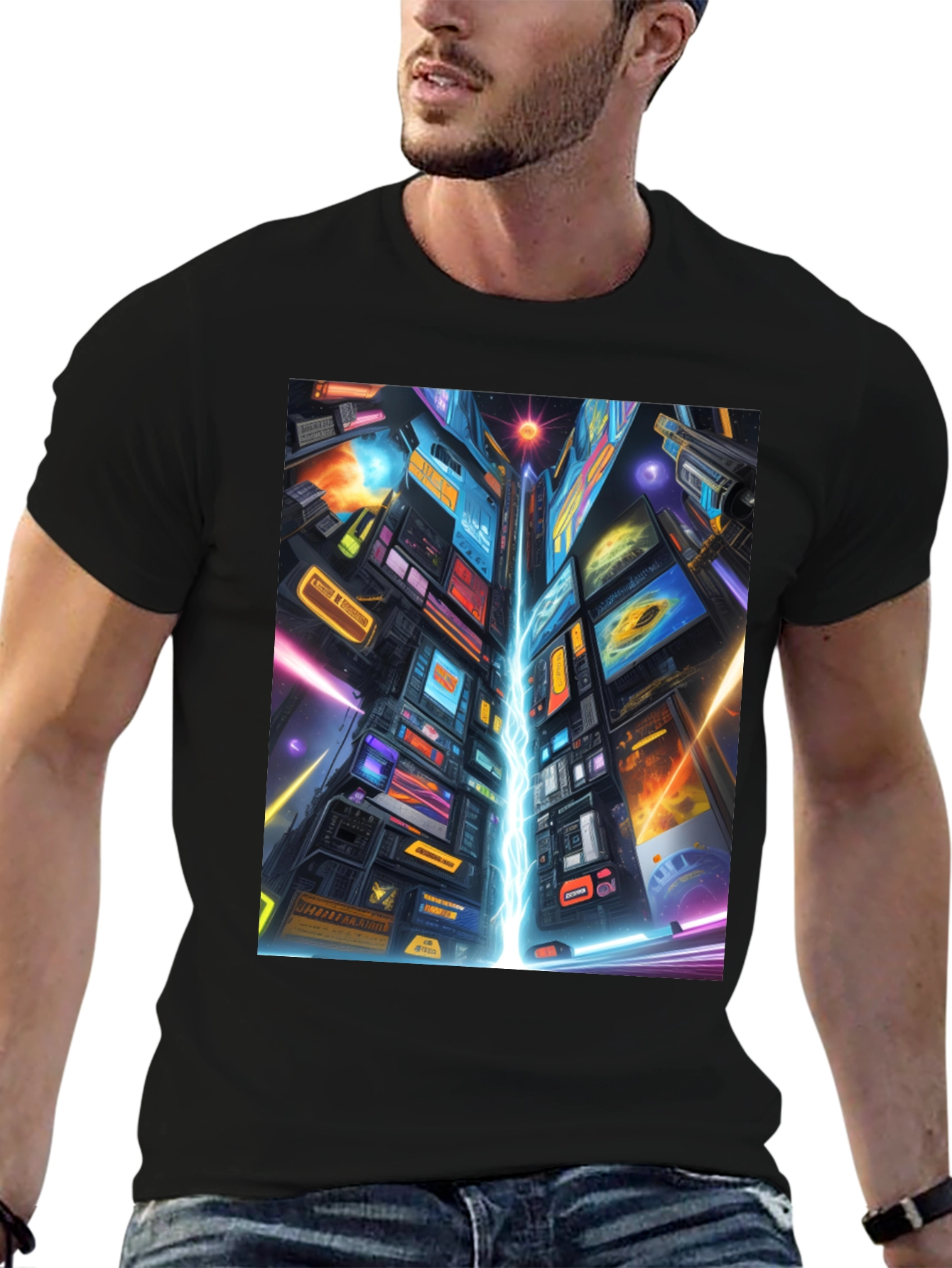 Cyberpunk Cityscape Graphic Tee
