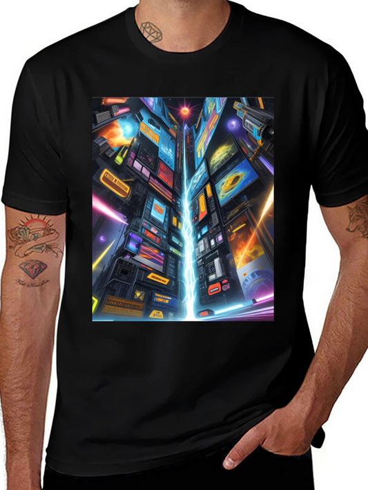 Cyberpunk Cityscape Graphic Tee