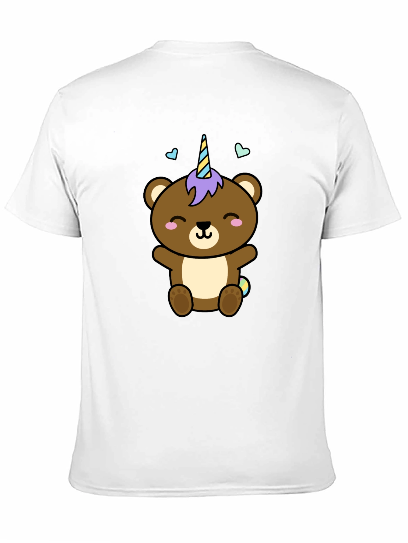 Cute Unicorn Bear Black T-Shirt