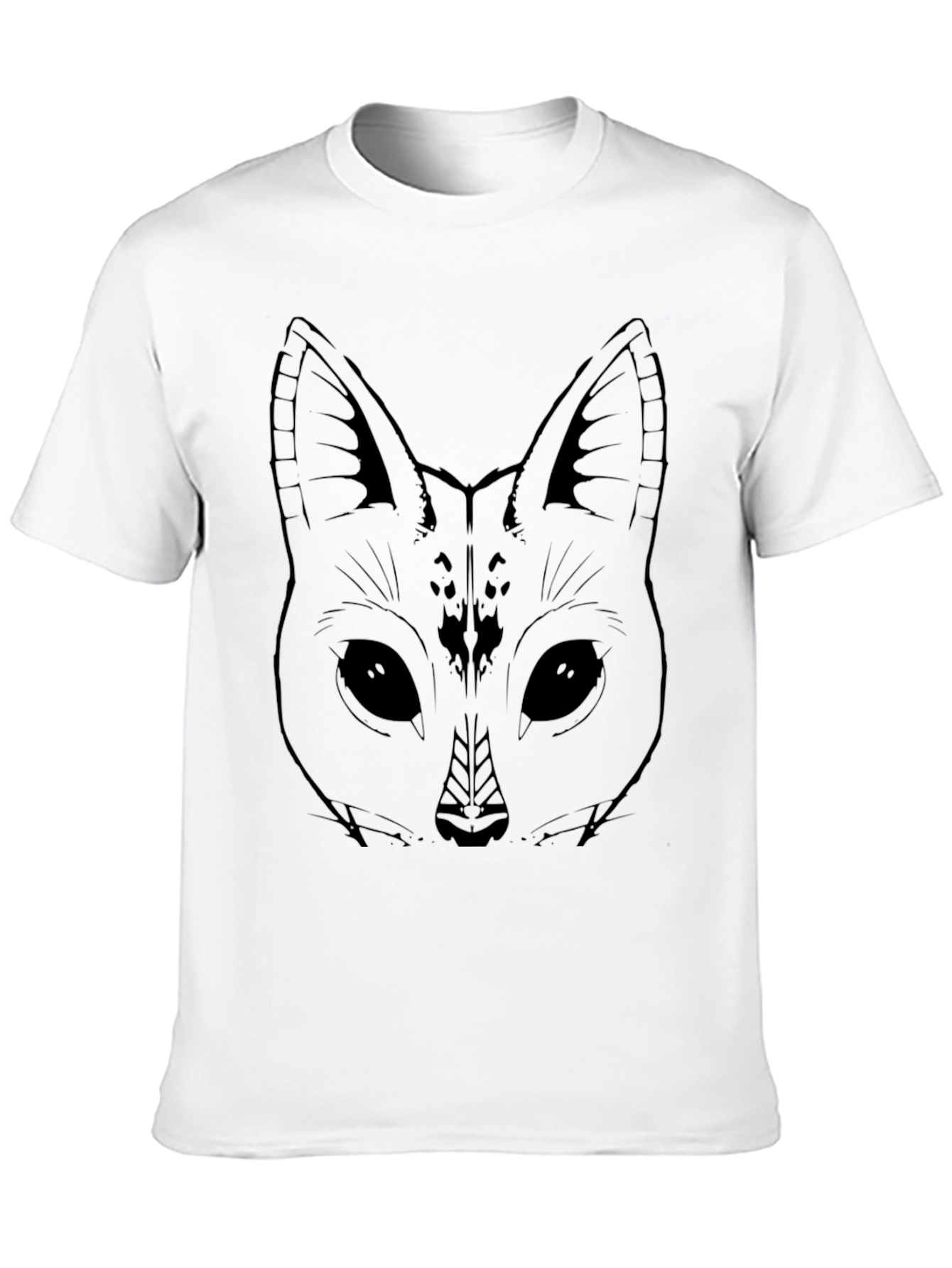 Abstract Fox Graphic Tee - Black Cotton Comfort