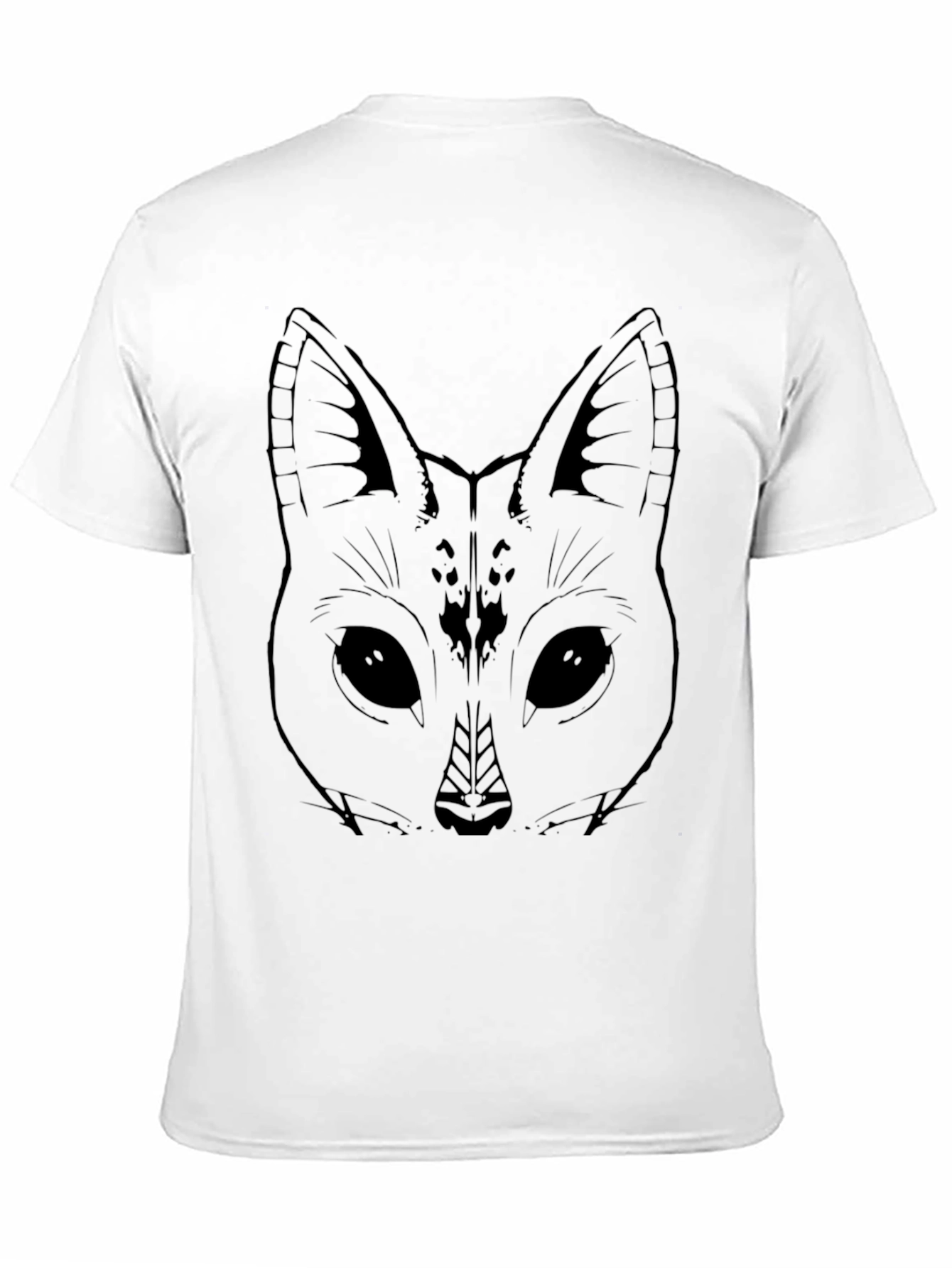 Abstract Fox Graphic Tee - Black Cotton Comfort