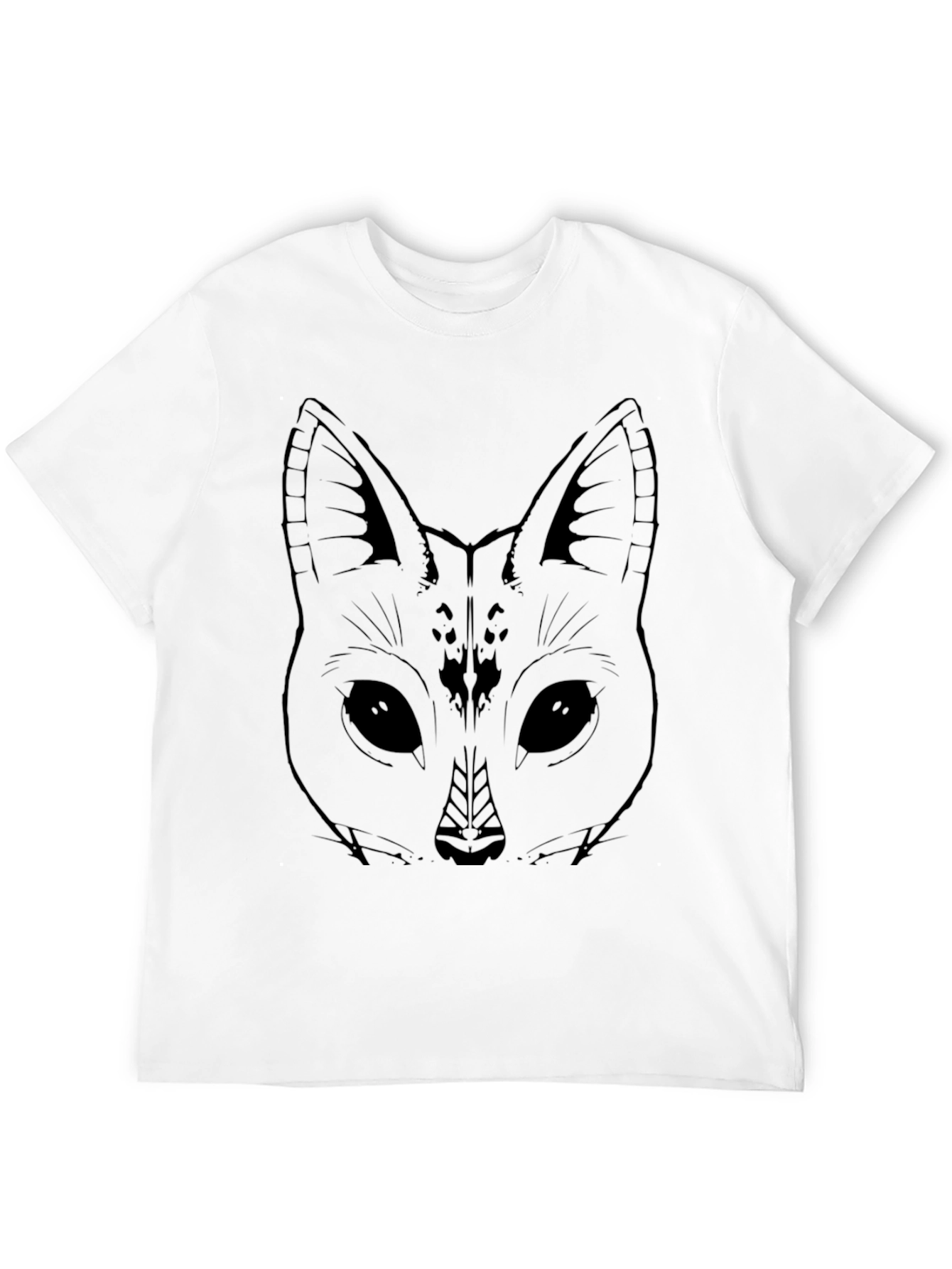 Abstract Fox Graphic Tee - Black Cotton Comfort