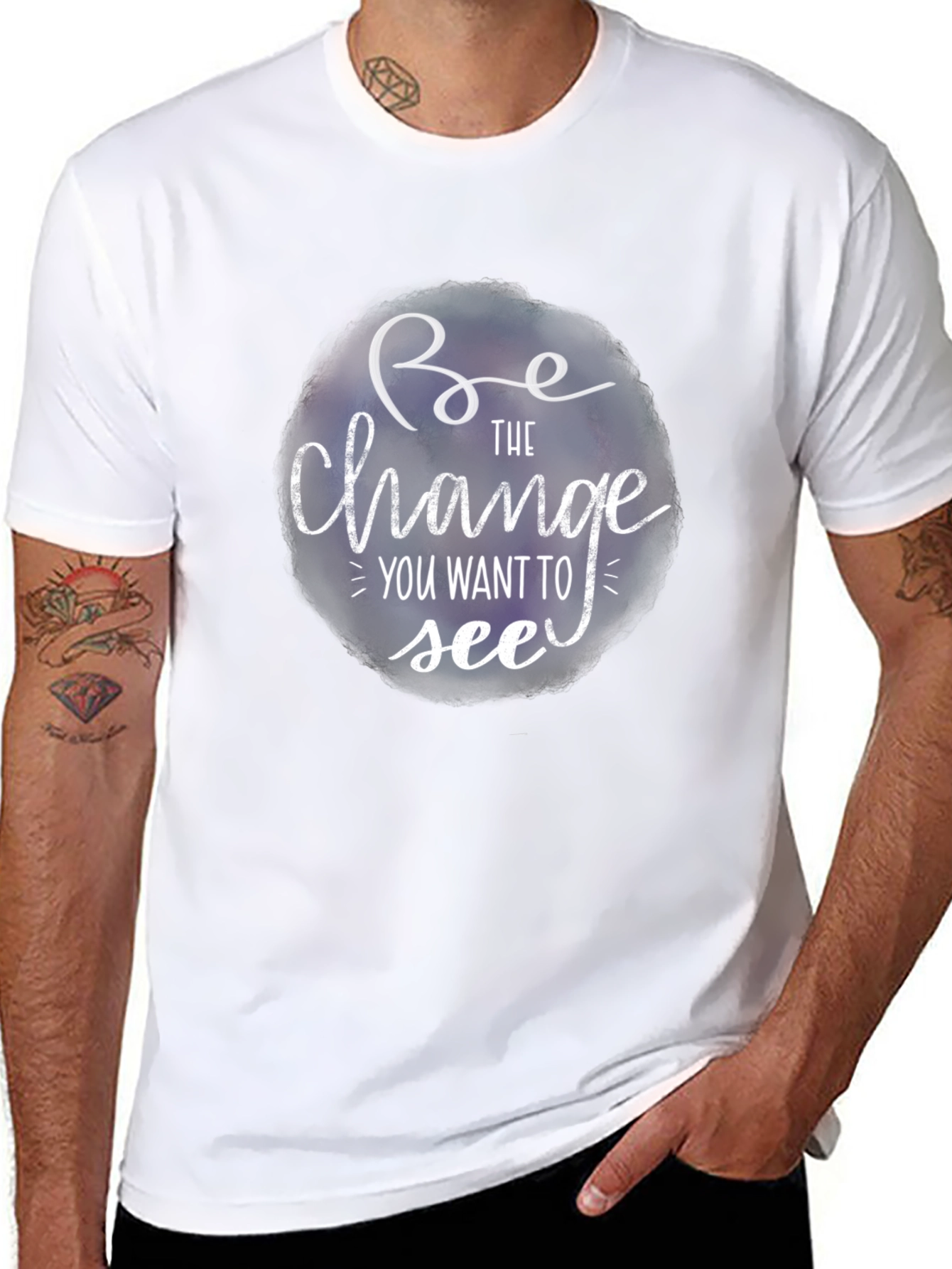 Be the Change Graphic Tee - Stylish Mens T-Shirt