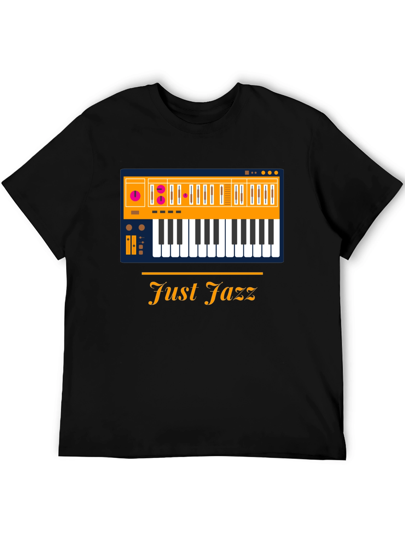 Just Jazz Keyboard Graphic T-Shirt - Mens Black Tee