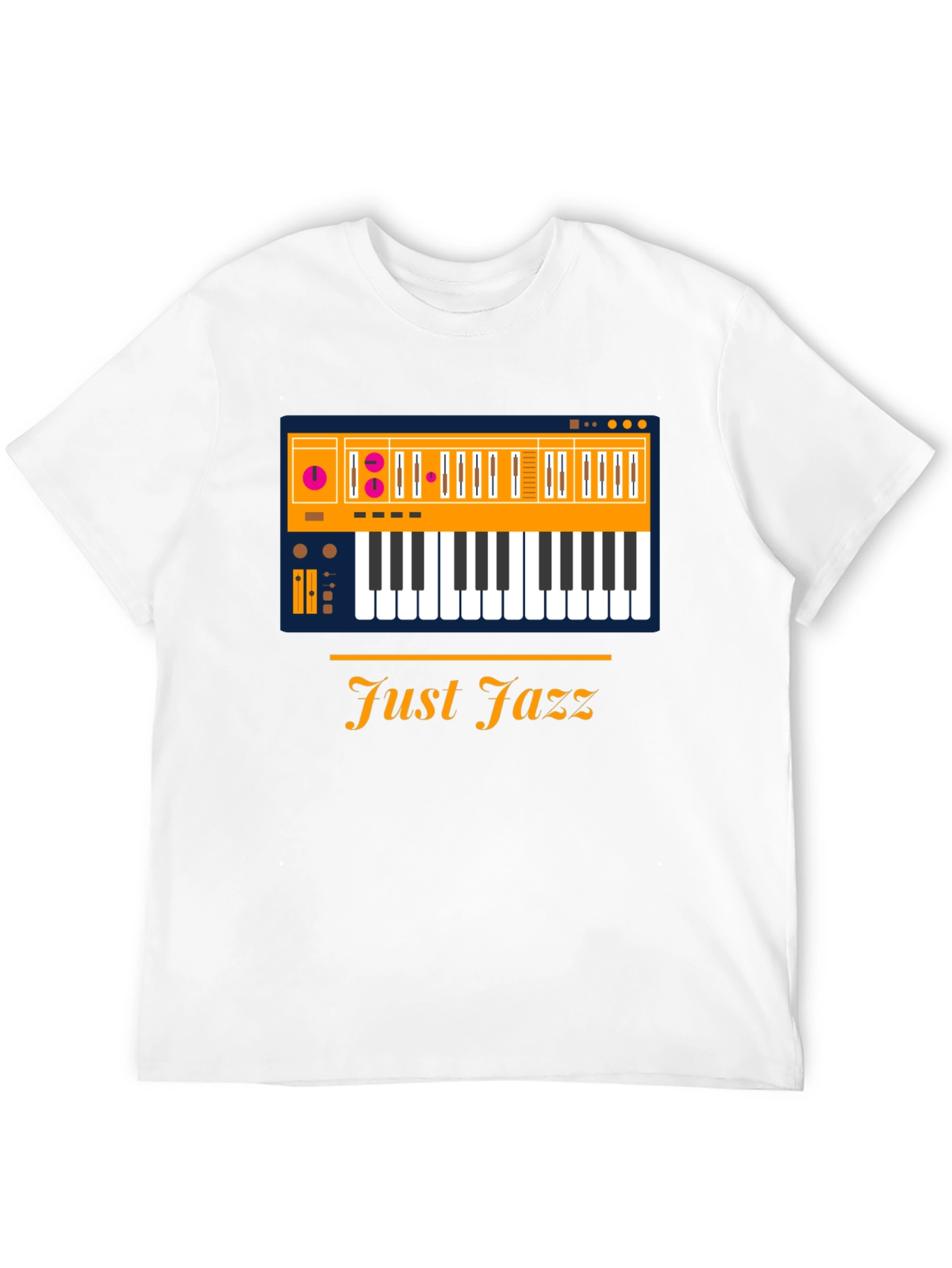 Just Jazz Keyboard Graphic T-Shirt - Mens Black Tee
