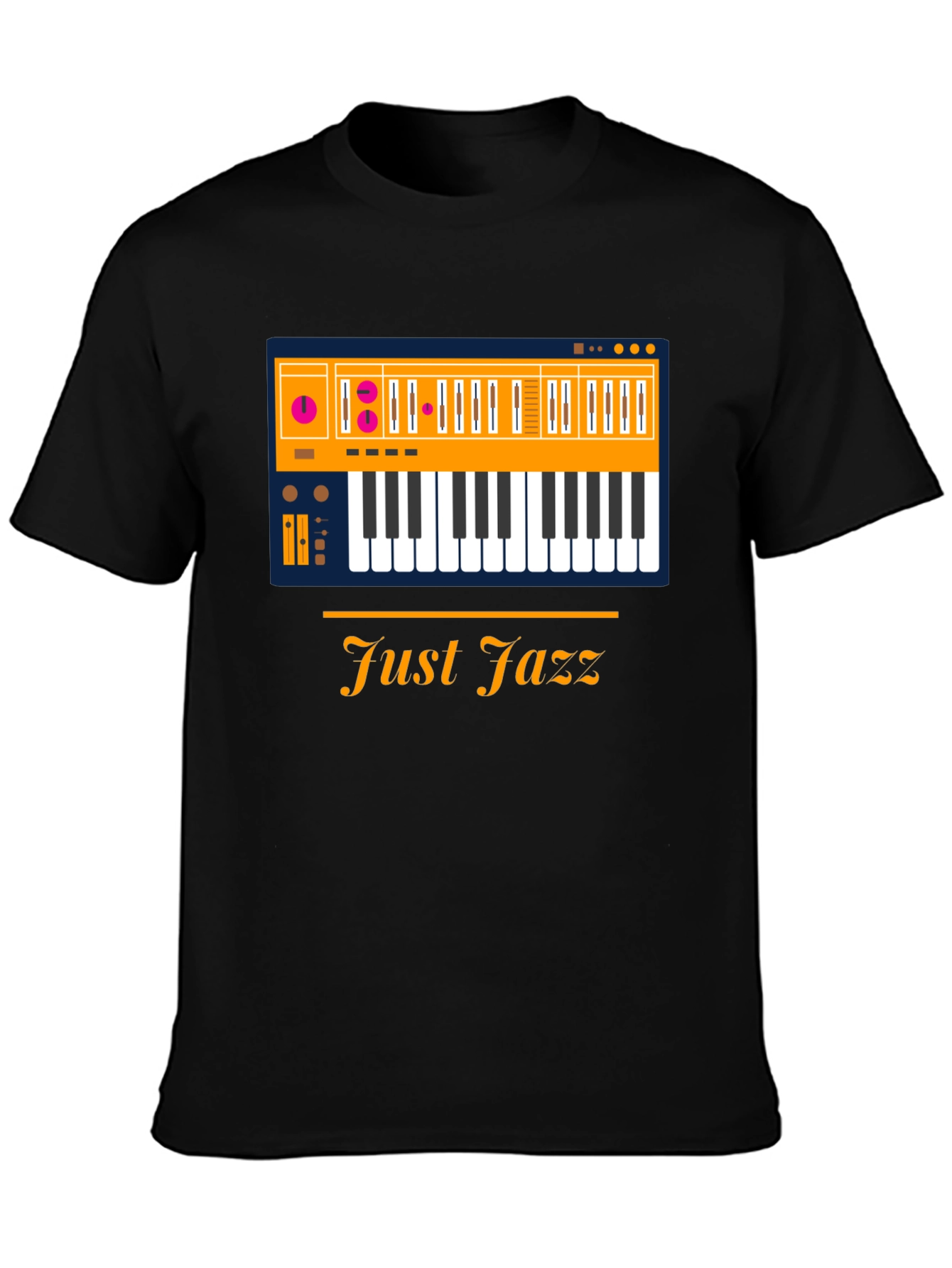 Just Jazz Keyboard Graphic T-Shirt - Mens Black Tee