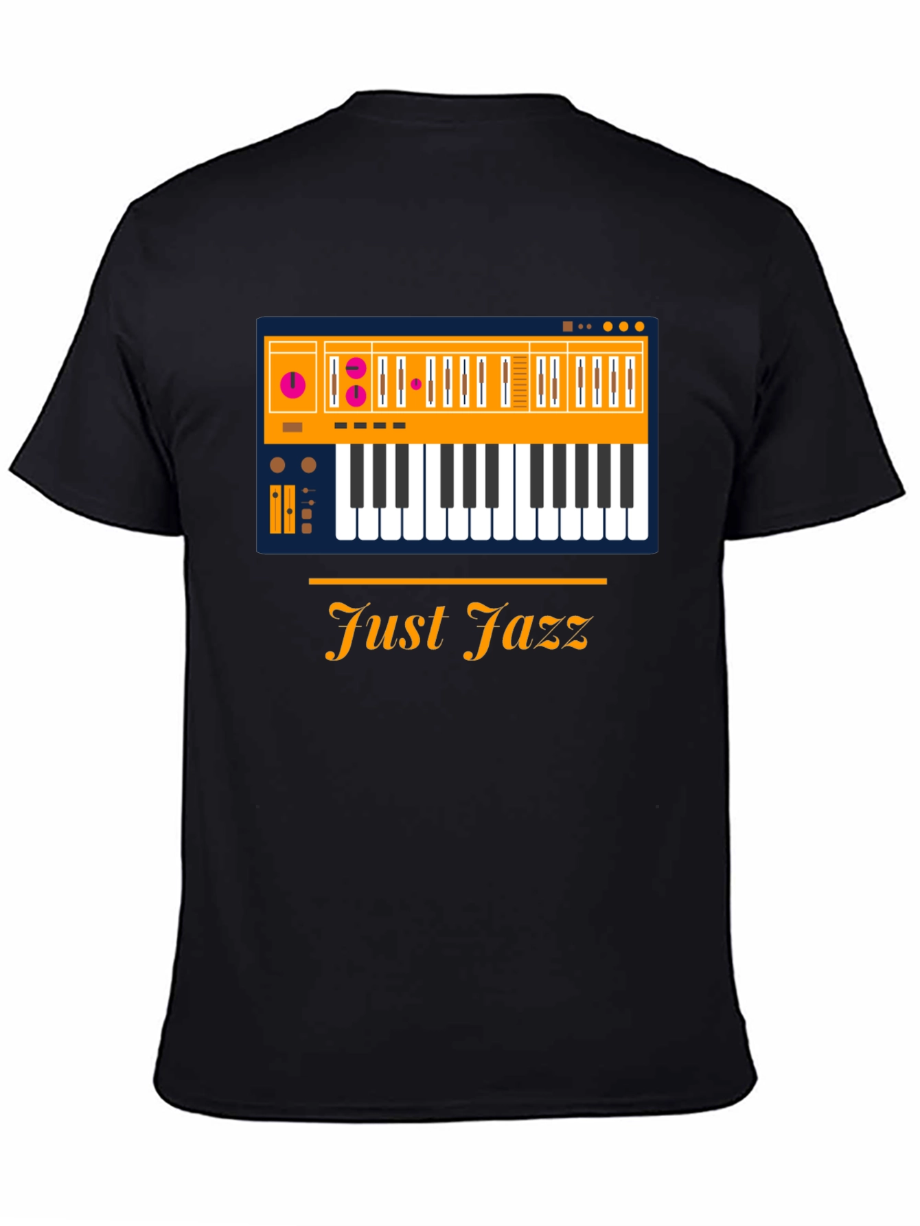 Just Jazz Keyboard Graphic T-Shirt - Mens Black Tee
