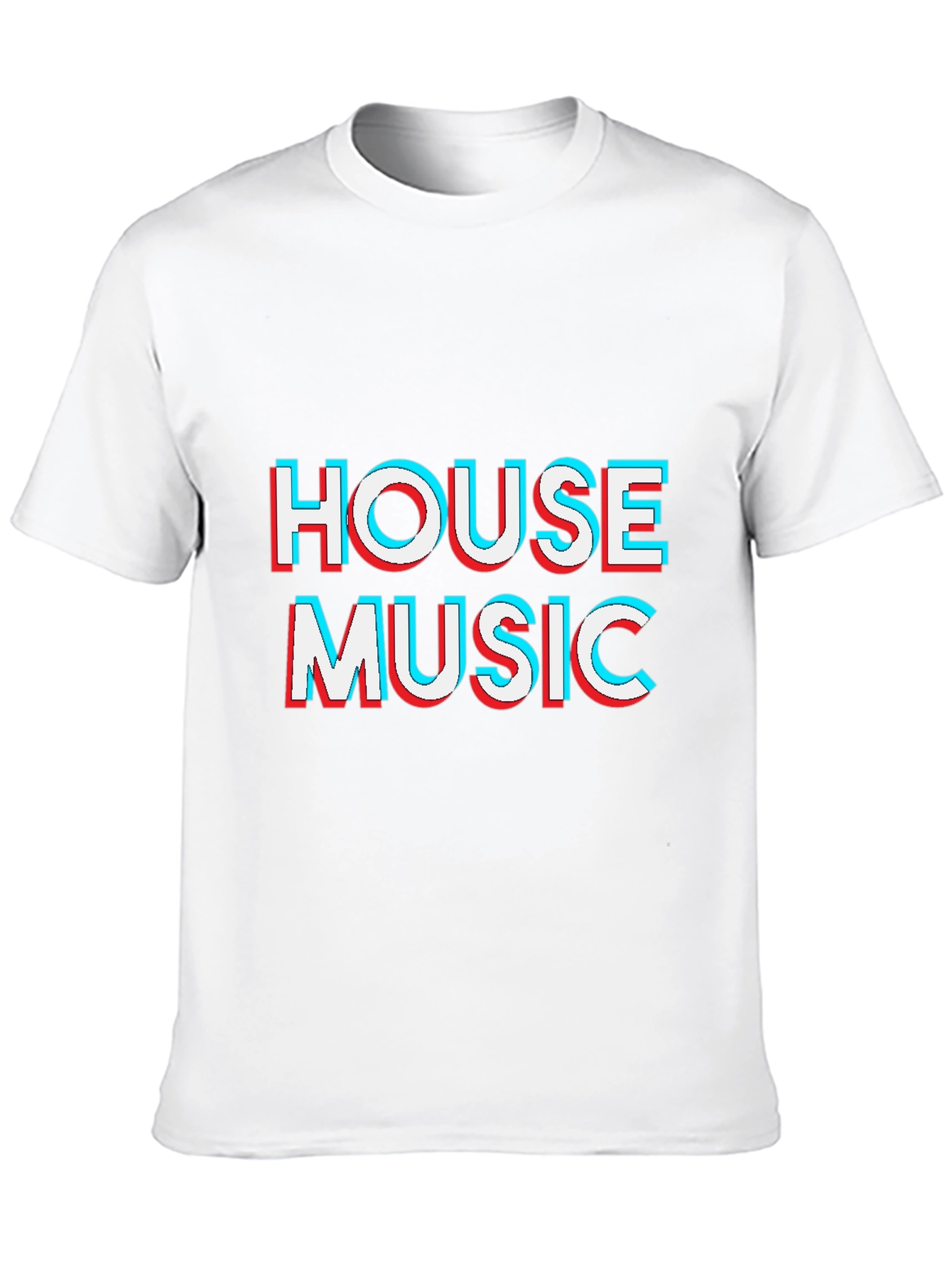 House Music 3D Effect Black T-Shirt