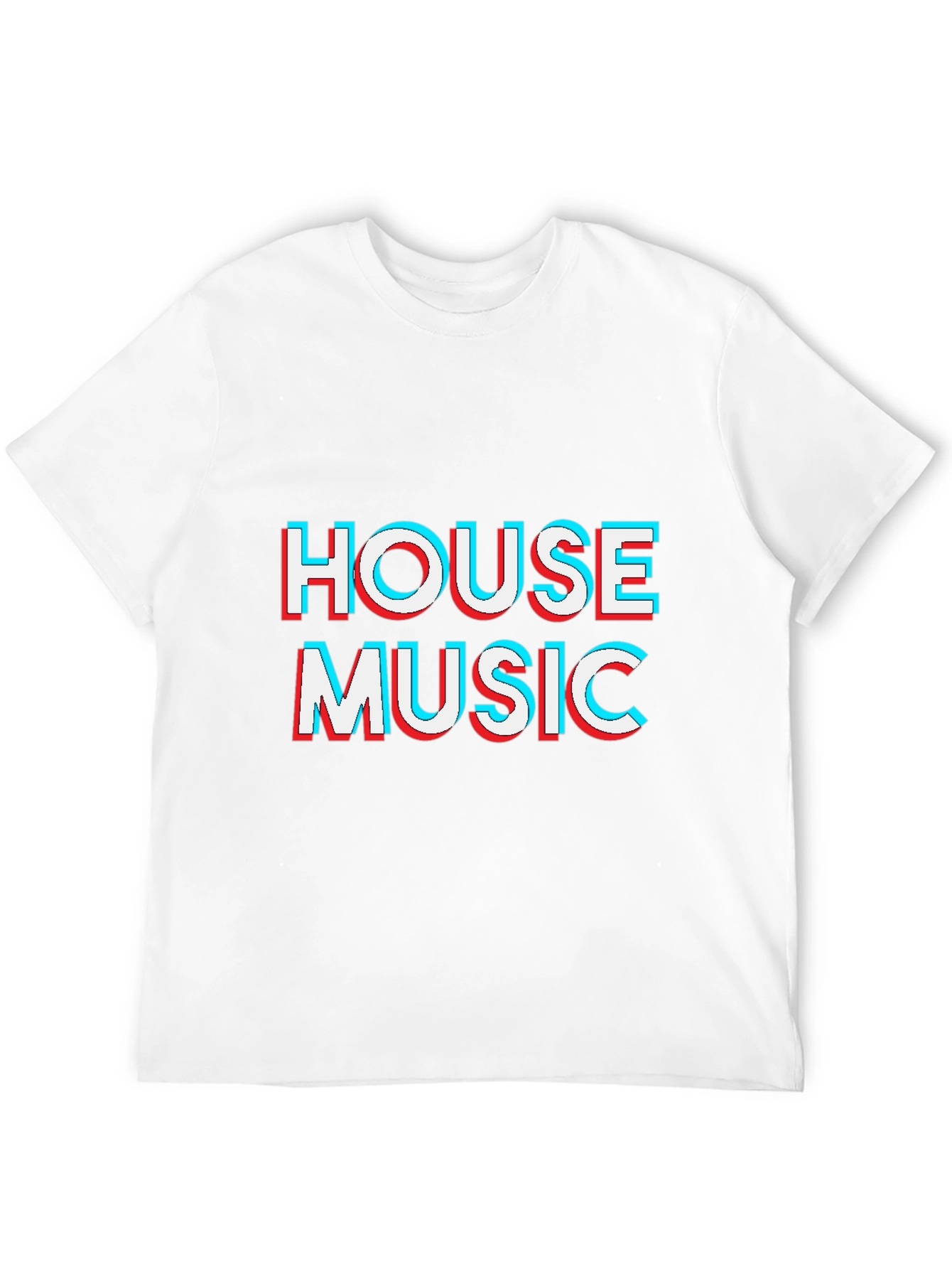 House Music 3D Effect Black T-Shirt
