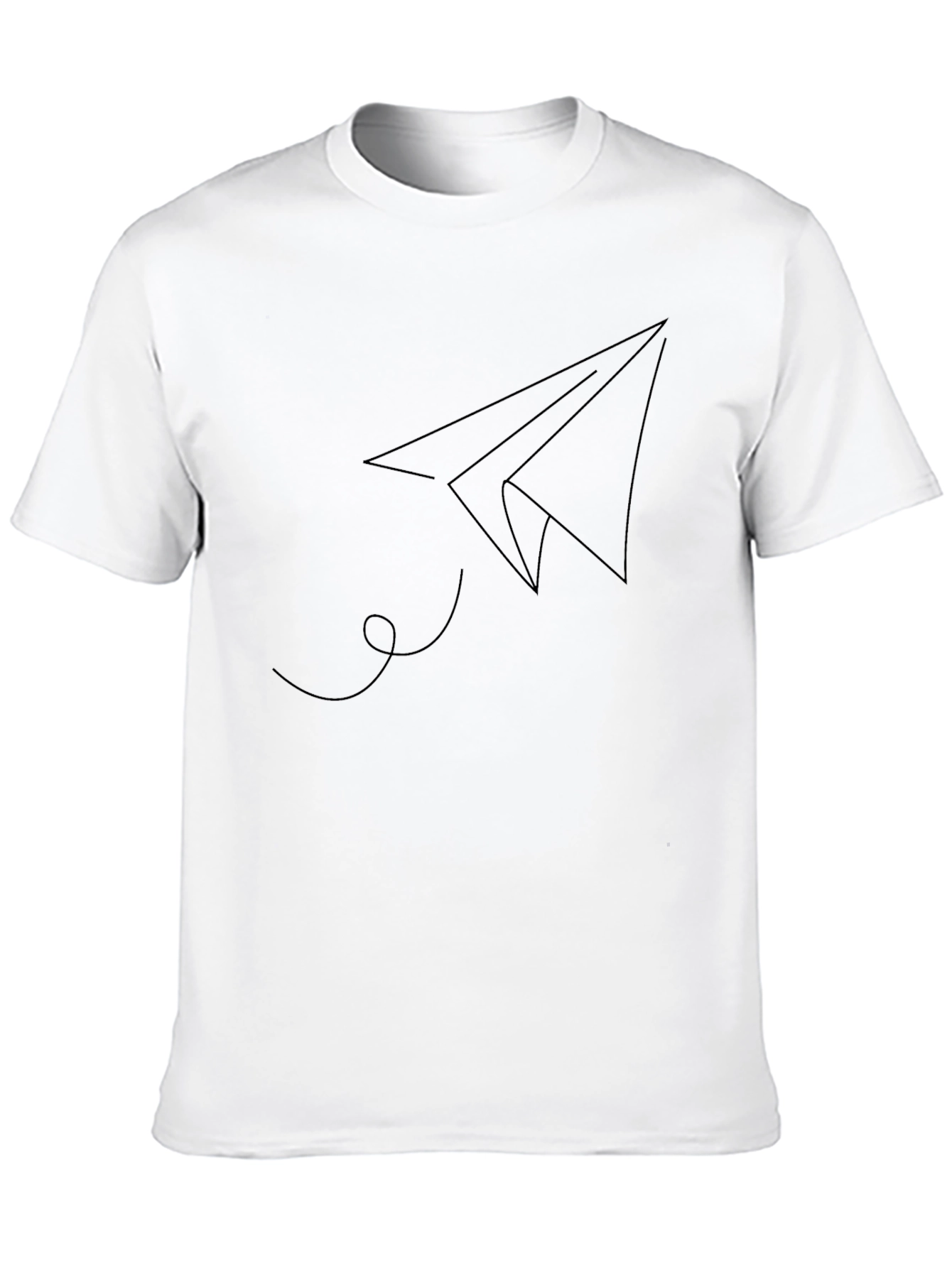 Mens Minimalist Paper Airplane Graphic T-Shirt