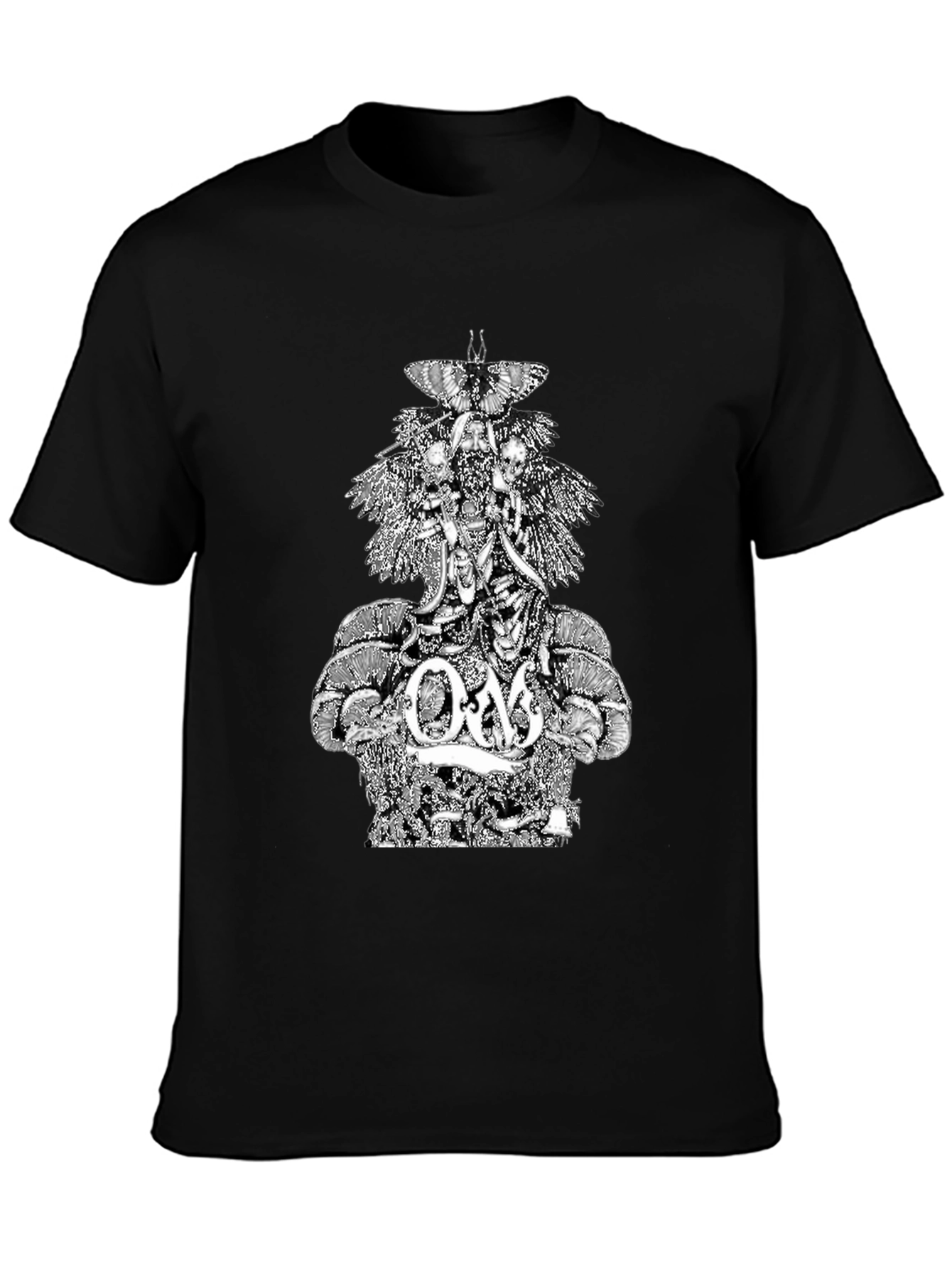Om Band Graphic Tee - Black Cotton T-Shirt