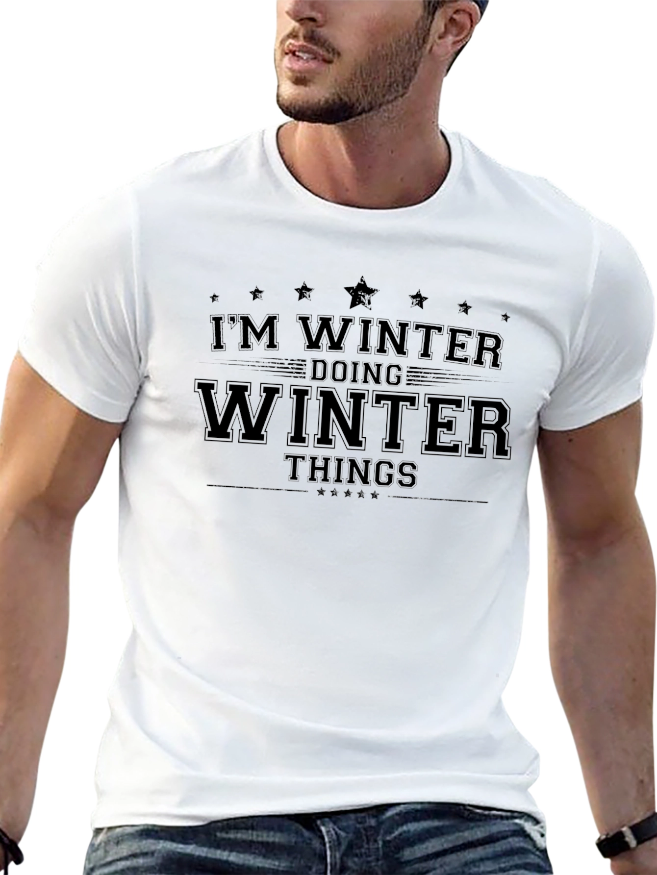 Im Winter Doing Winter Things Black T-Shirt