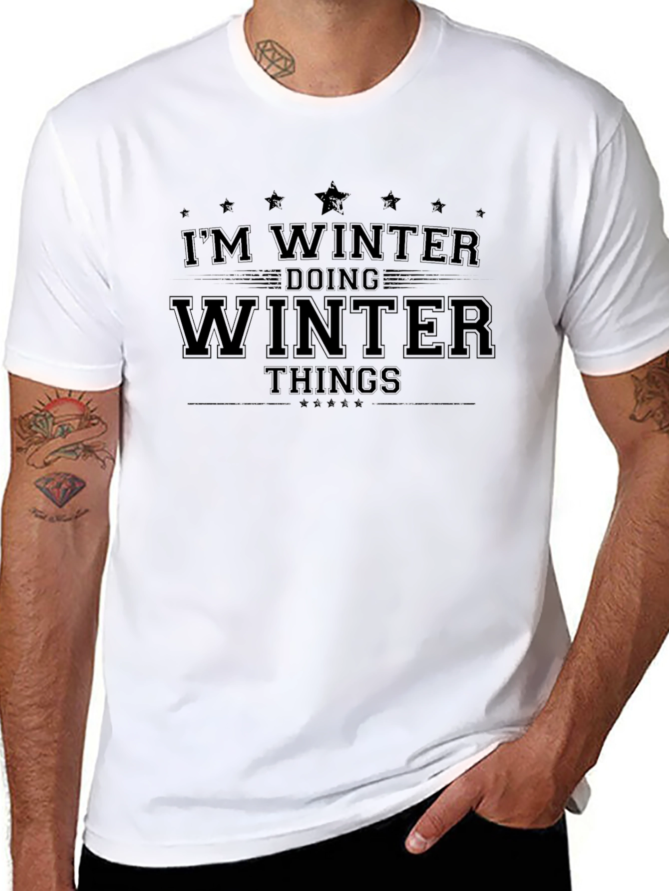 Im Winter Doing Winter Things Black T-Shirt