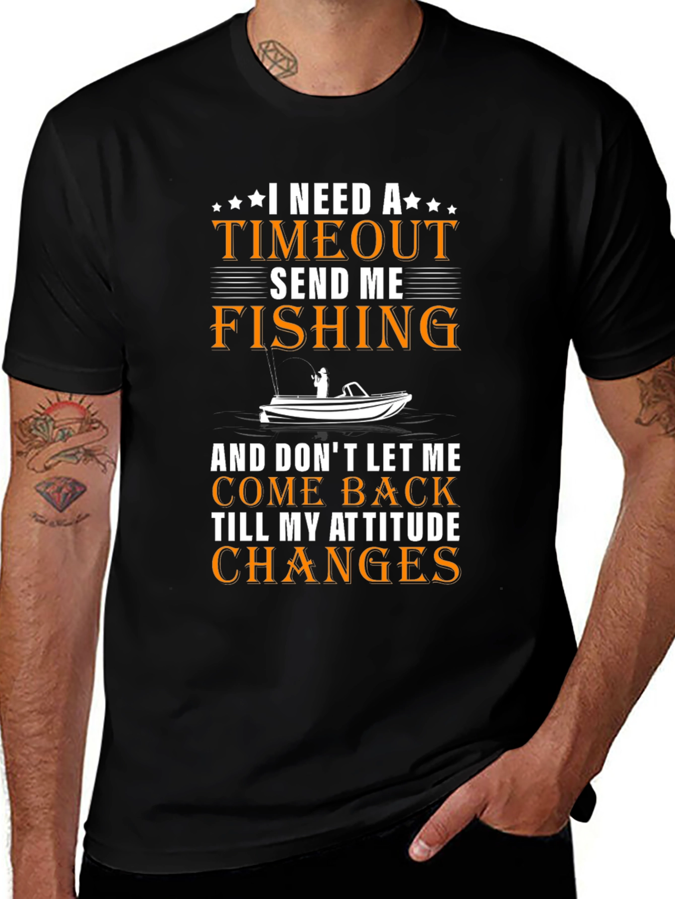 Timeout Send Me Fishing Graphic Tee