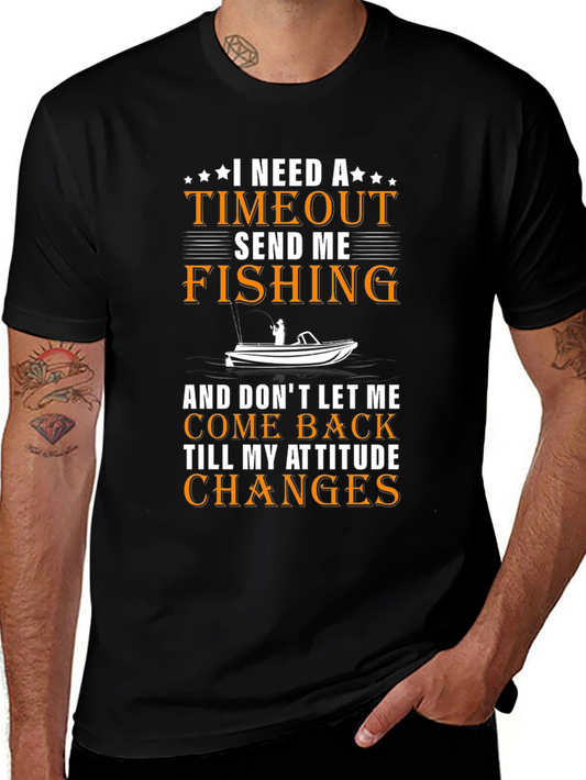 Timeout Send Me Fishing Graphic Tee