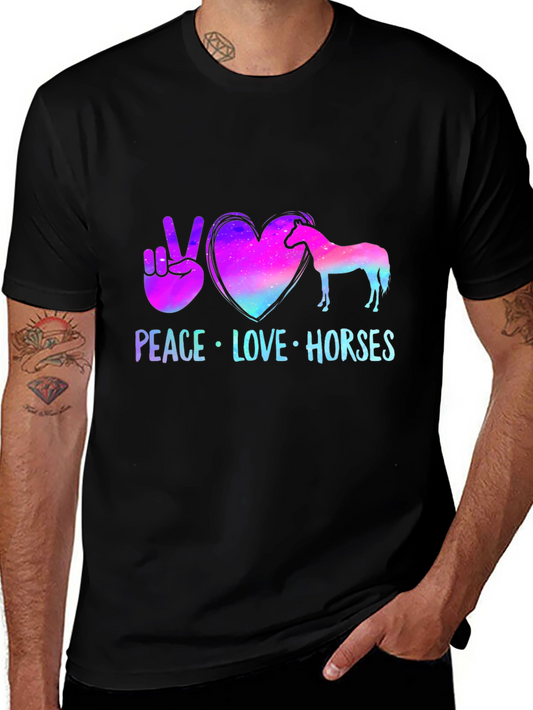 Peace Love Horses Graphic Tee