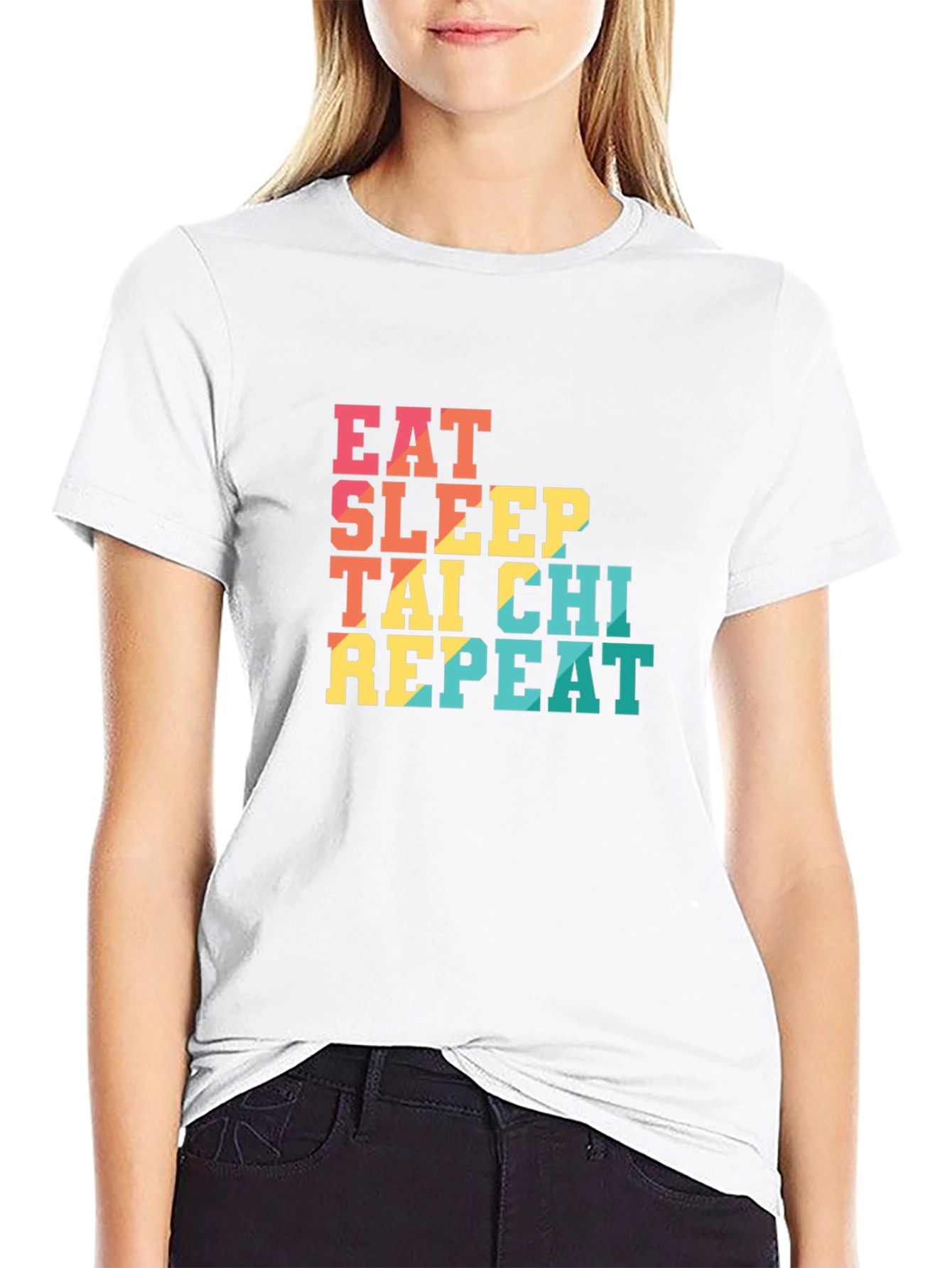 Eat Sleep Tai Chi Repeat Black T-Shirt
