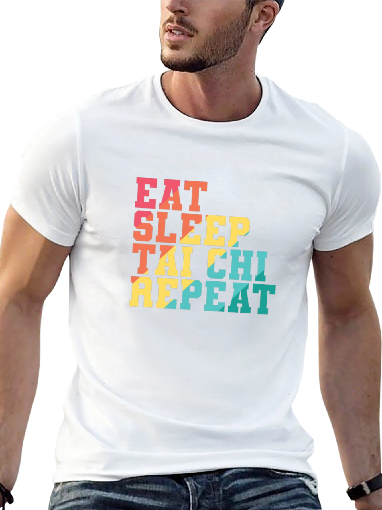 Eat Sleep Tai Chi Repeat Black T-Shirt