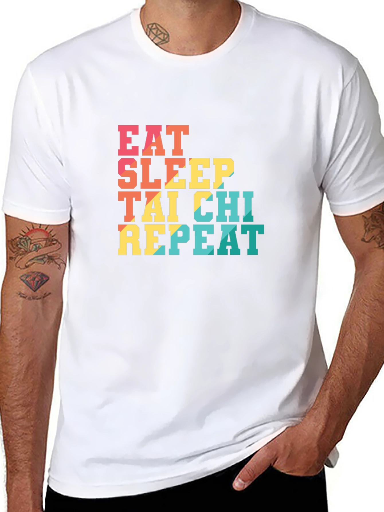 Eat Sleep Tai Chi Repeat Black T-Shirt