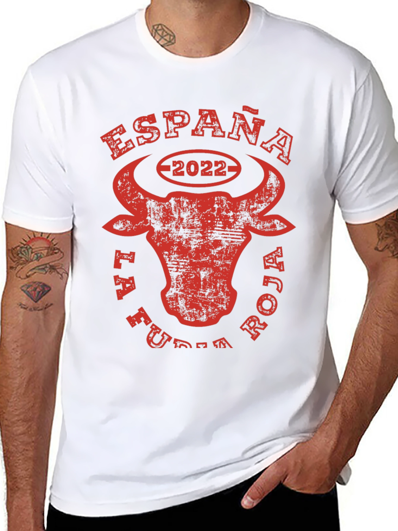 España La Furia Roja 2022 Bull T-Shirt