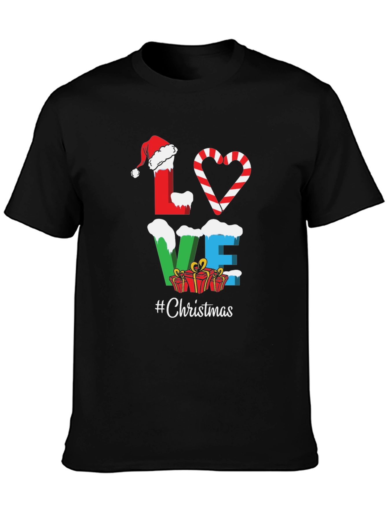 Festive Christmas Love Graphic Tee - Holiday Style