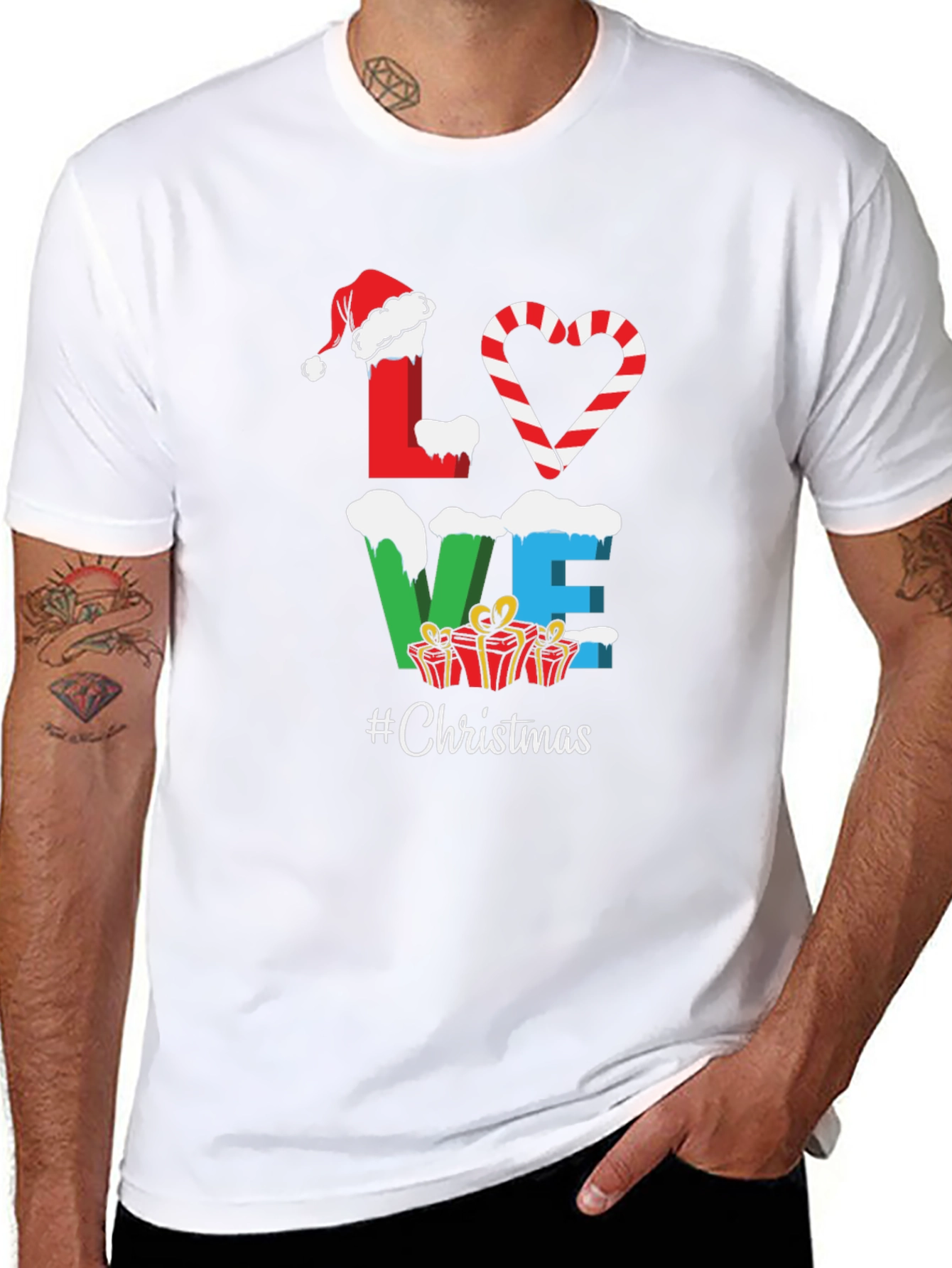 Festive Christmas Love Graphic Tee - Holiday Style