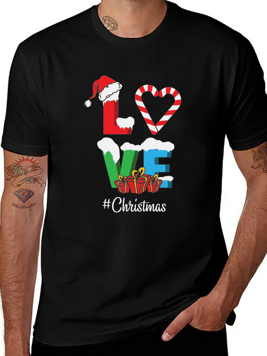Festive Christmas Love Graphic Tee - Holiday Style
