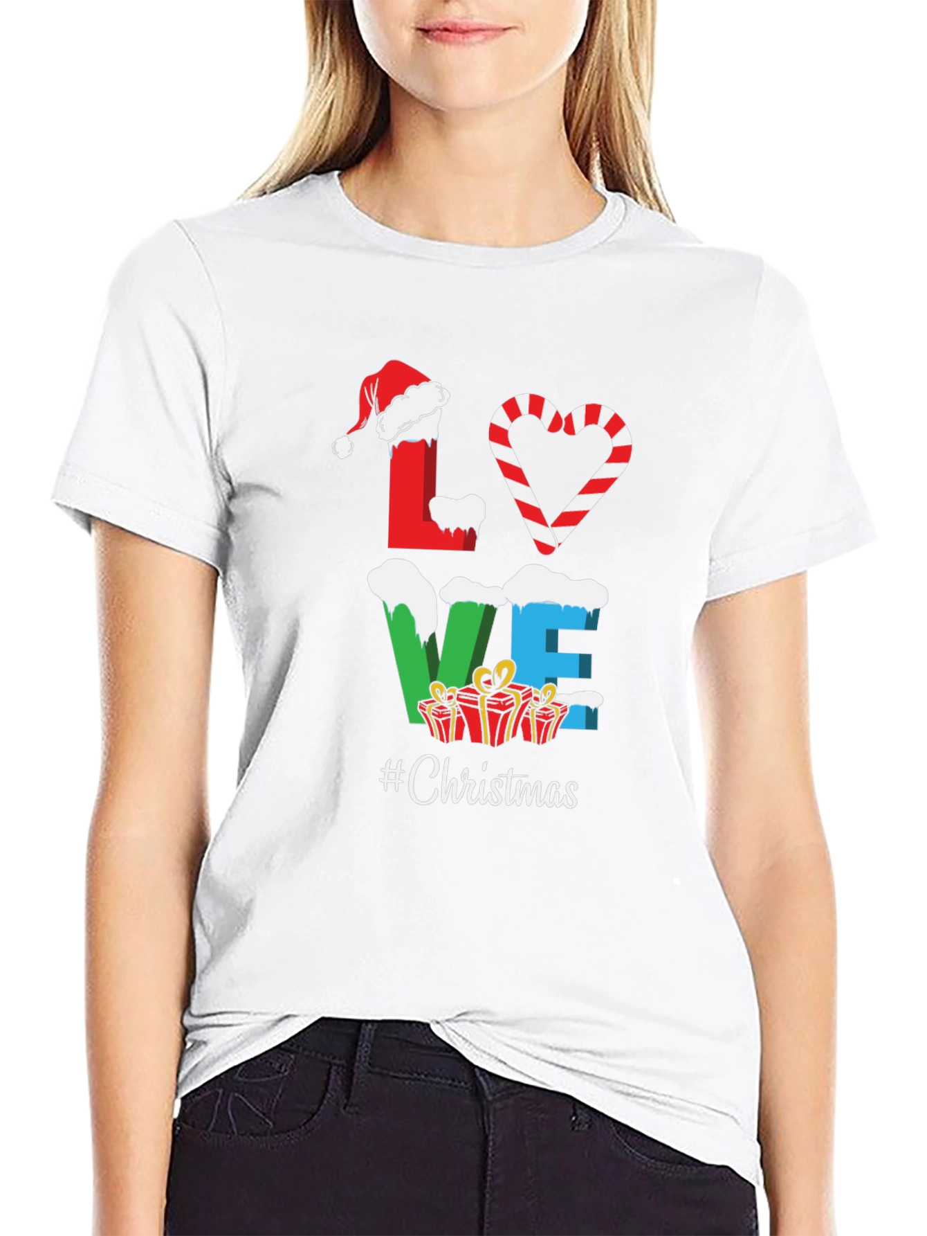 Festive Christmas Love Graphic Tee - Holiday Style