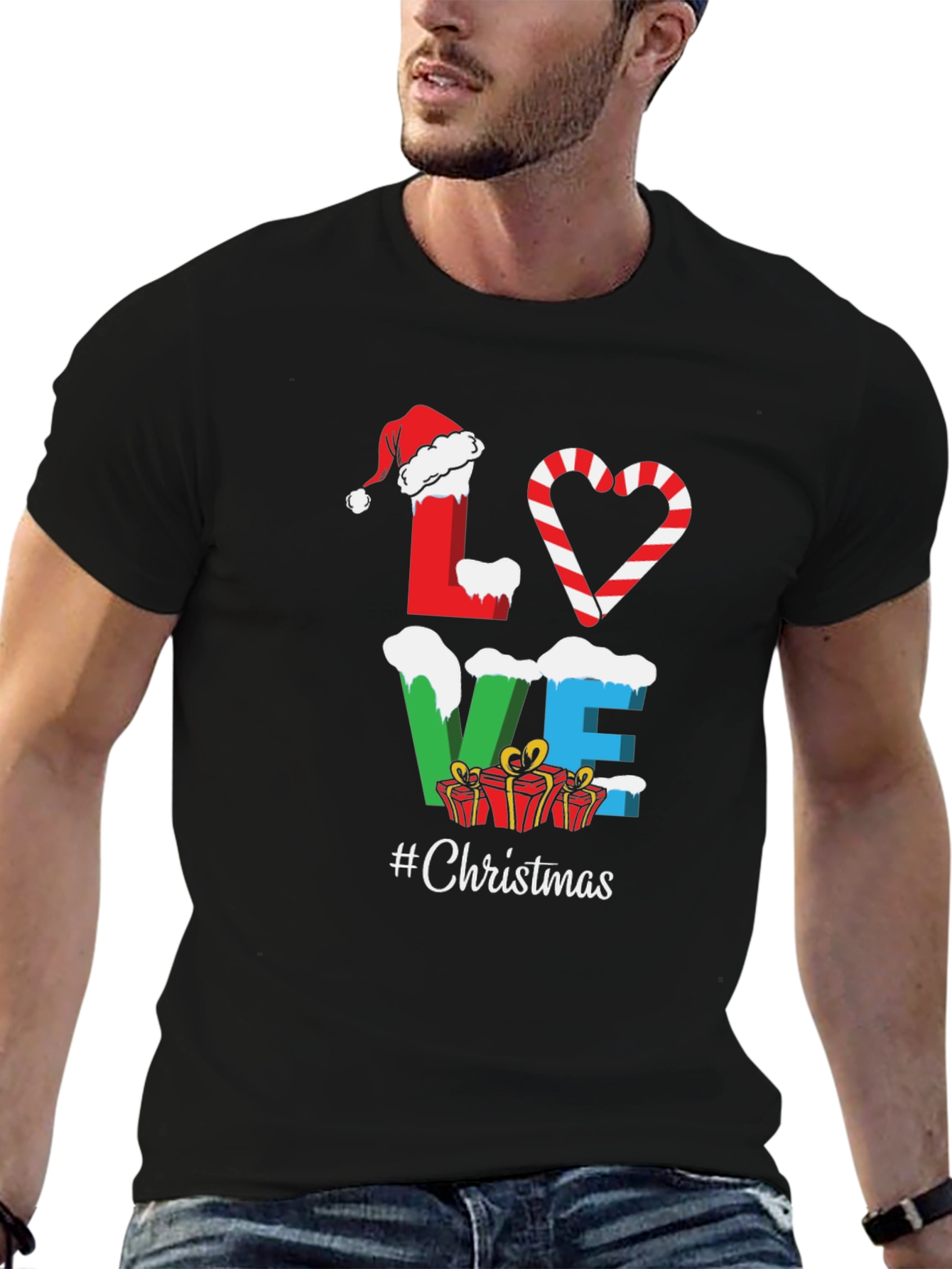 Festive Christmas Love Graphic Tee - Holiday Style