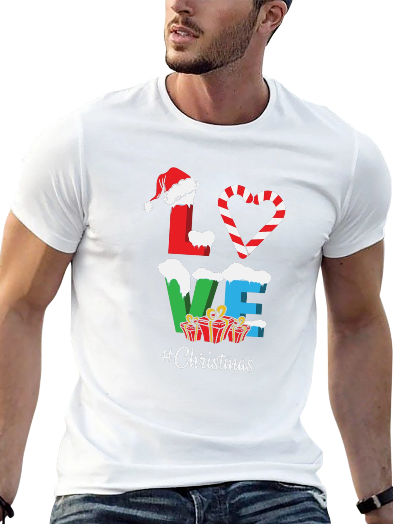 Festive Christmas Love Graphic Tee - Holiday Style