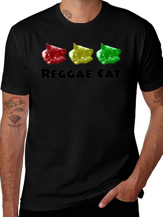 Reggae Cat T-Shirt - Rasta Colors Graphic Tee