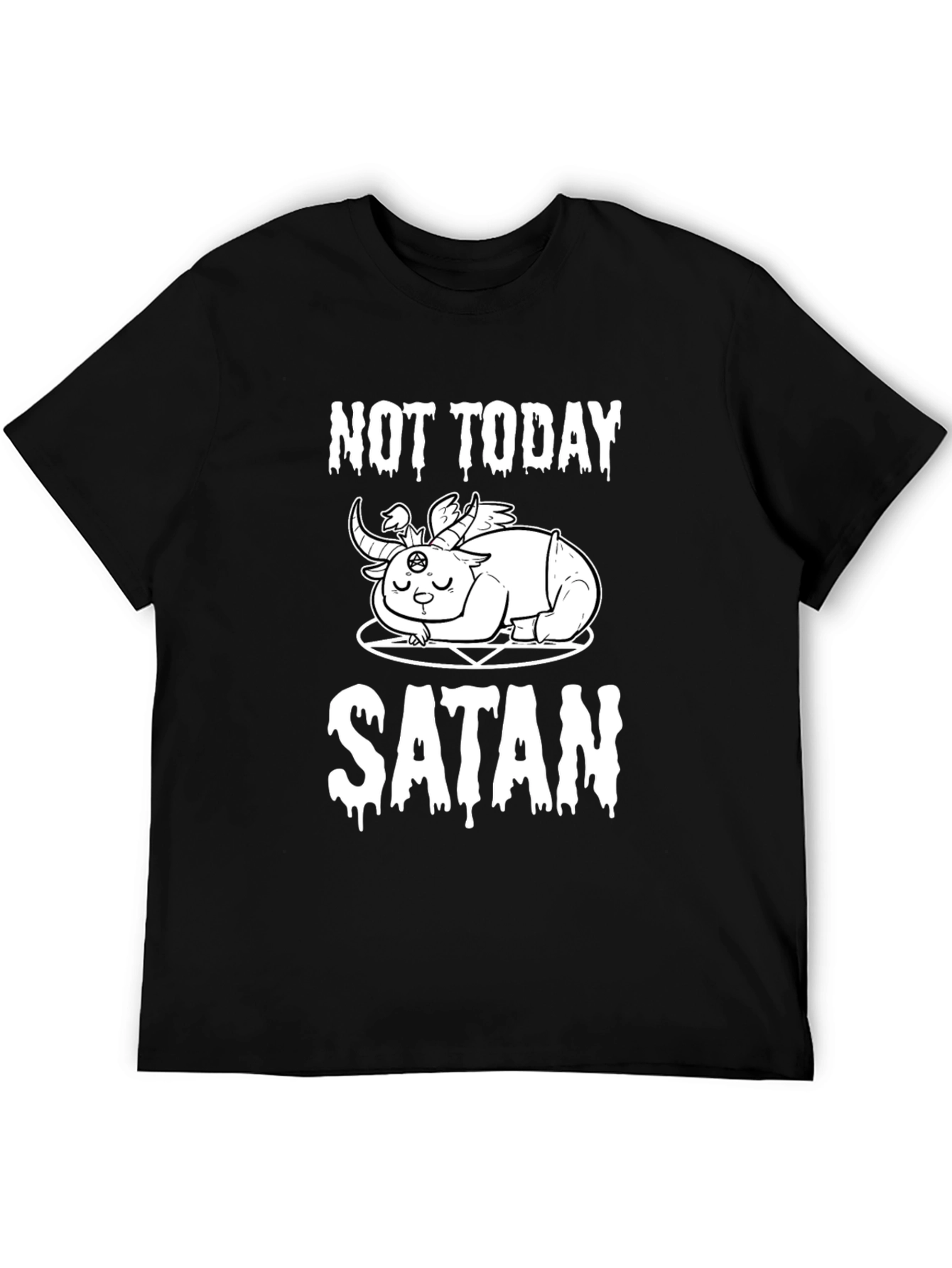 Not Today Satan T-Shirt - Cute Baphomet Design