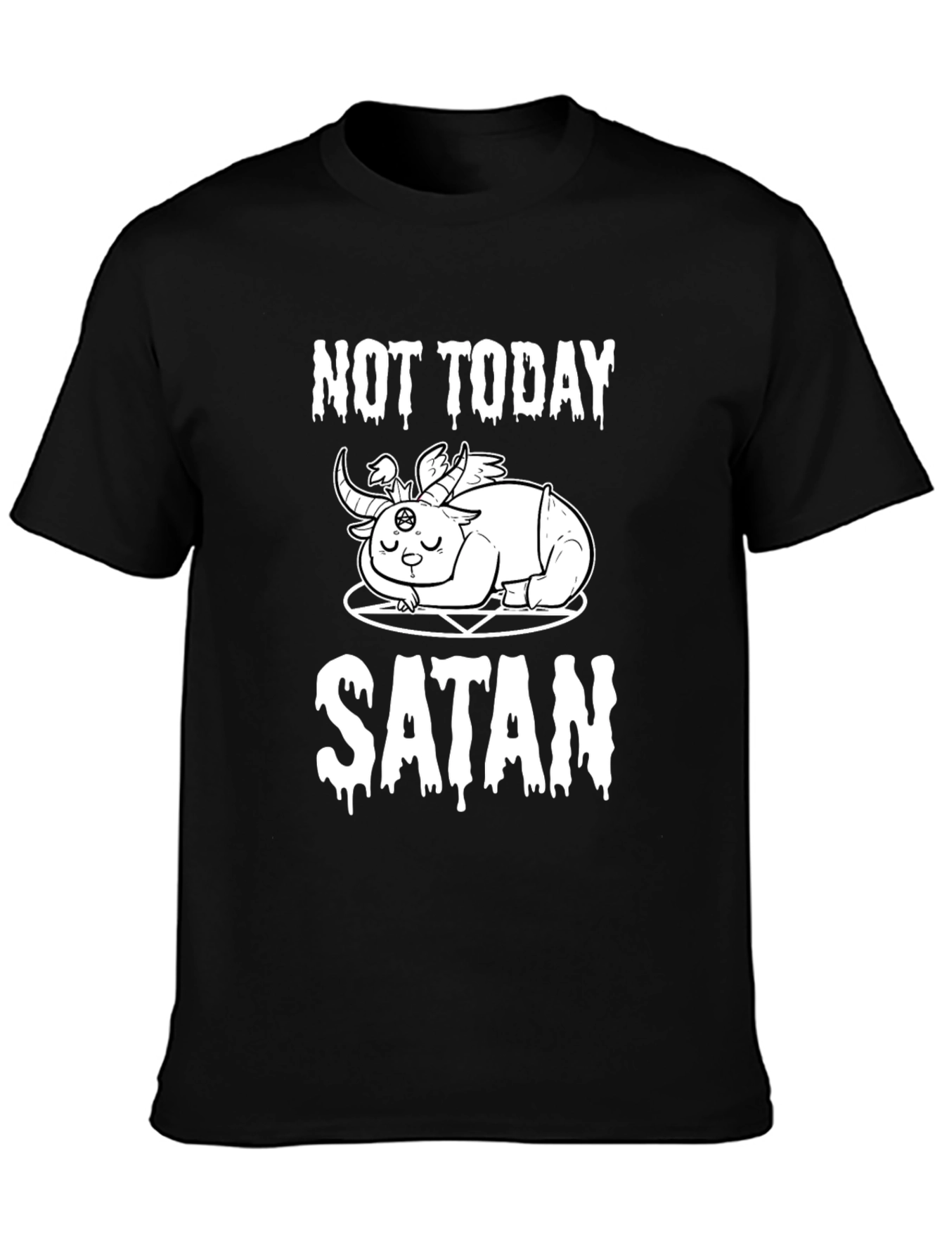 Not Today Satan T-Shirt - Cute Baphomet Design