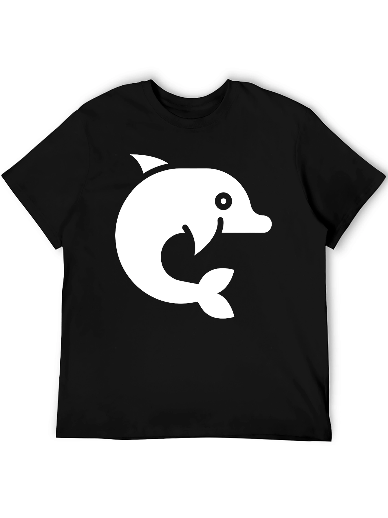 Dolphin Graphic Tee - Black Cotton Blend